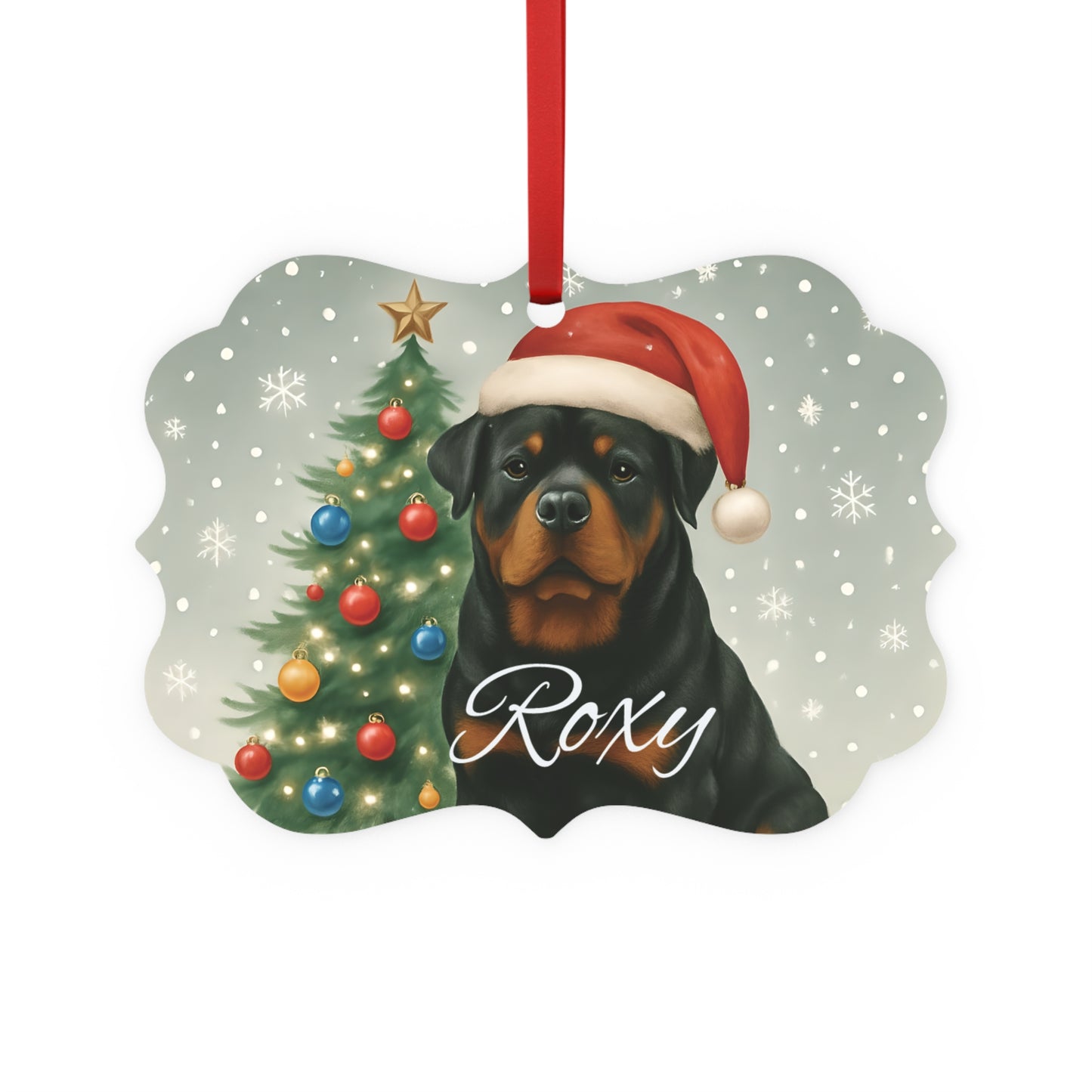 Personalized Rottweiler Tree Ornament, this metal tree ornament is more than a seasonal decoration—it's a heartfelt tribute to rottie enthusiast.