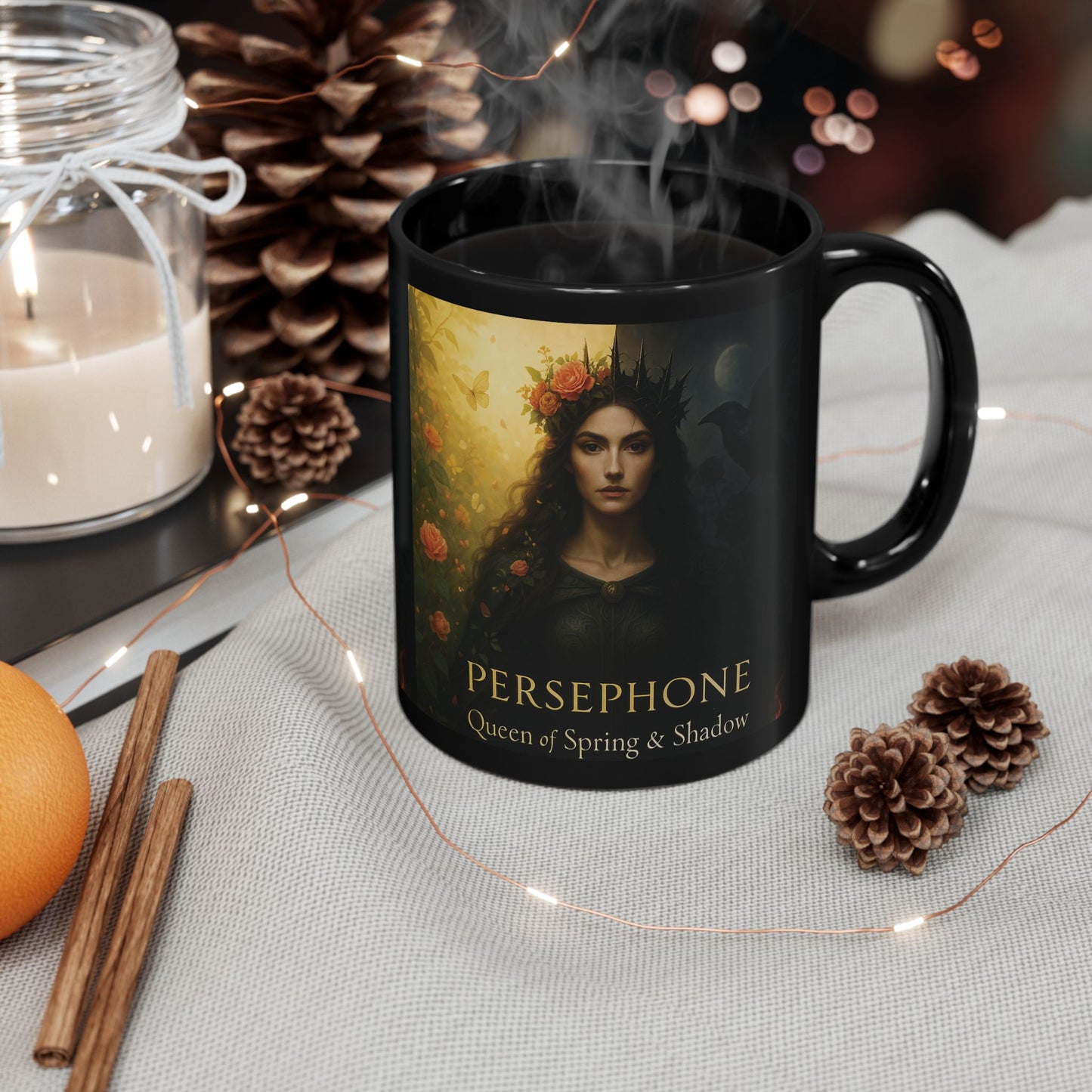Goddess Persephone Mug, perfect for those who cherish the stories of Greek gods, adding a magical touch to your morning ritual. Let this witchy mug be your daily reminder of Persephone’s elegance and strength.,witchy stuff,witch gift