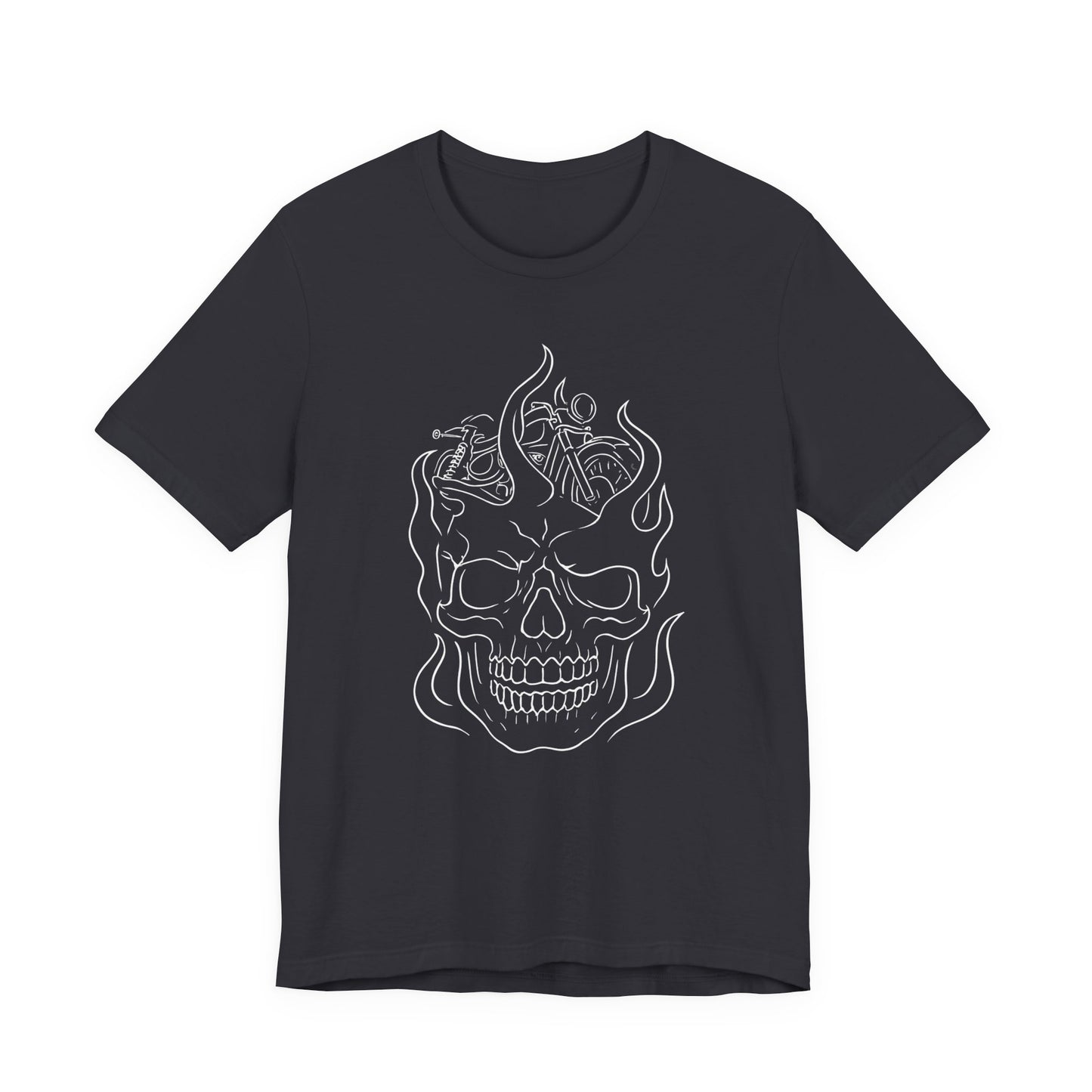 Skull Graphic Flame Tee, Motorcycle T Shirt, Biker Tshirt, Biker Skull Design, Motorbike Apparel, Motorcycle,Biker Skull, Motorbike Skull.