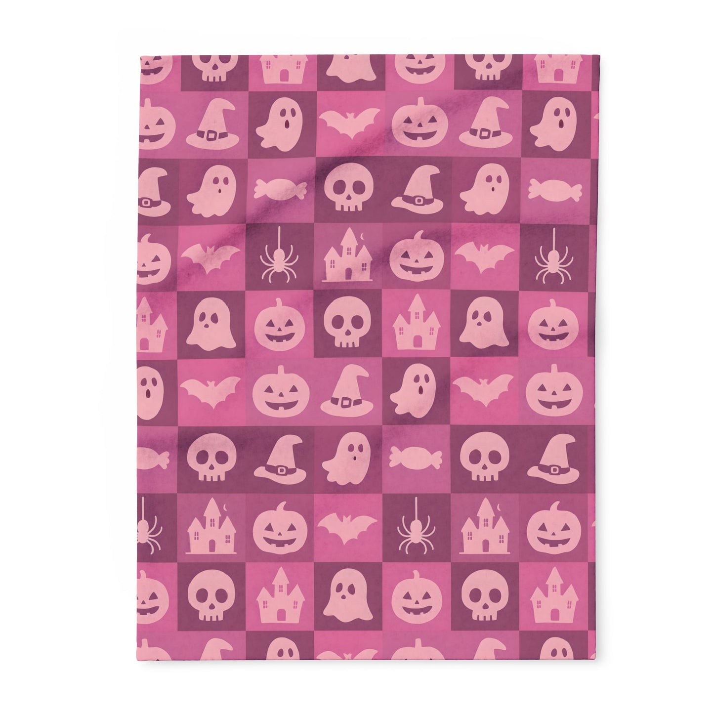 Spooky Pink Halloween Blanket, perfect for adding a unique twist to your seasonal decor. Drape this plush pink ghost blanket over your sofa to invite a cozy, festive warmth