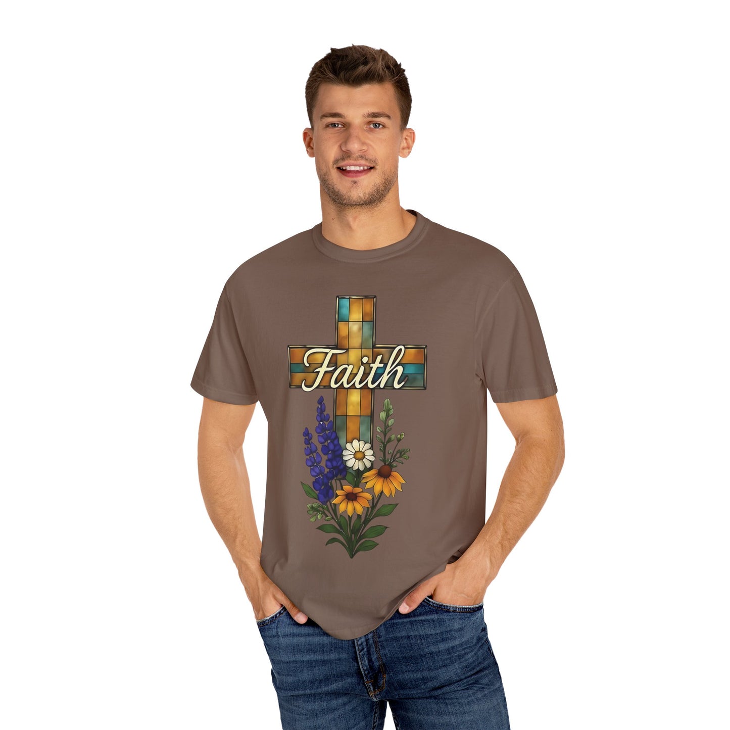 Christianity Faith Cross Comfort Colors T-shirt, Christianity gift or elevating your own collection of Christian merch, this shirt is a testament to the belief that God is good.
