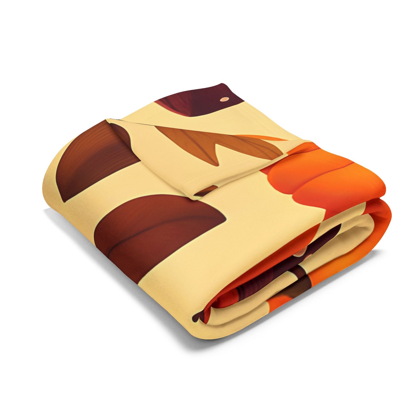 Cozy Autumn Pumpkin Blanket, This plush, cozy fleece blanket captures the essence of the season with its vibrant pumpkin and shroom motifs.