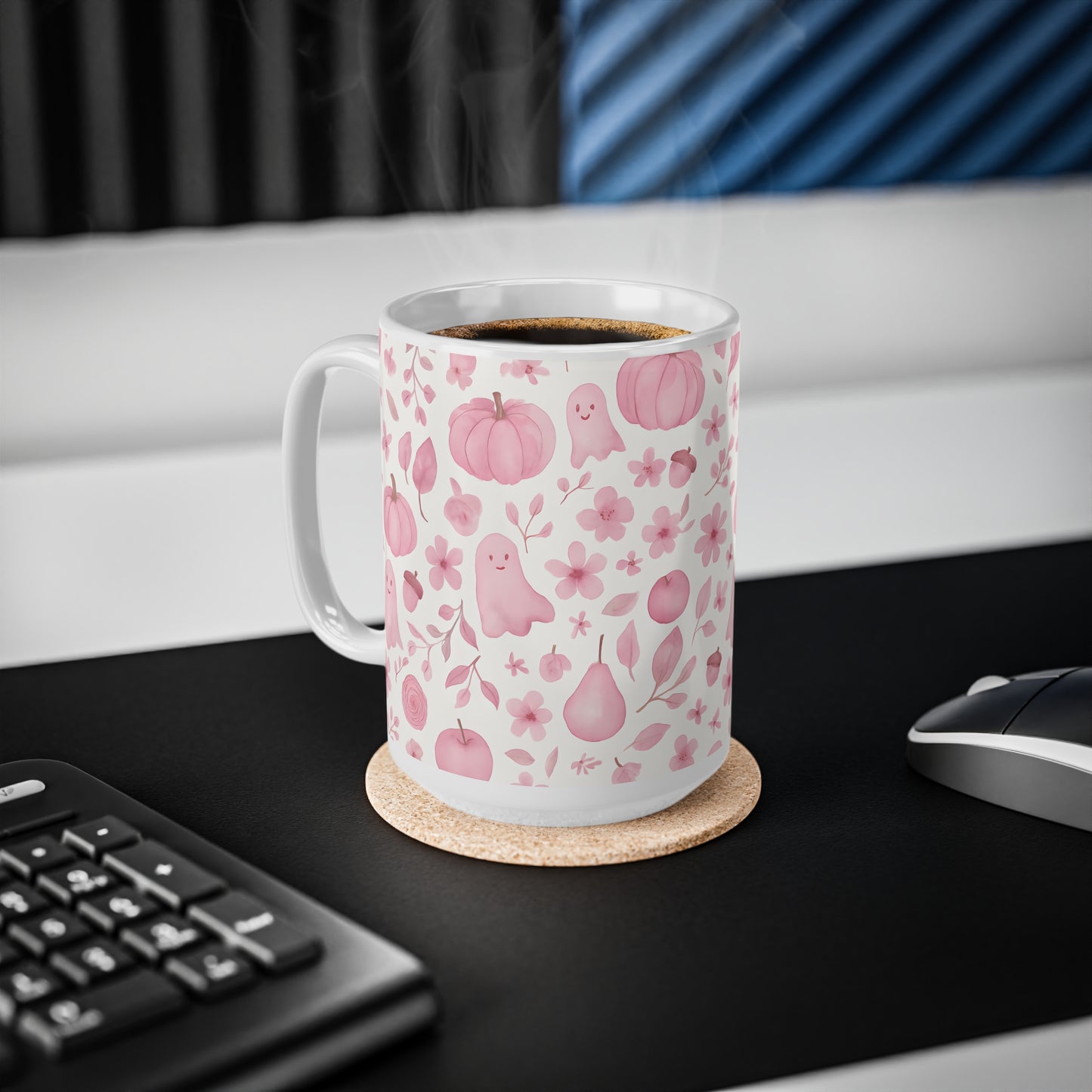 Pink Ghosty Pumpkin Mug, this cute ghost mug is your perfect companion for cozy autumn mornings.