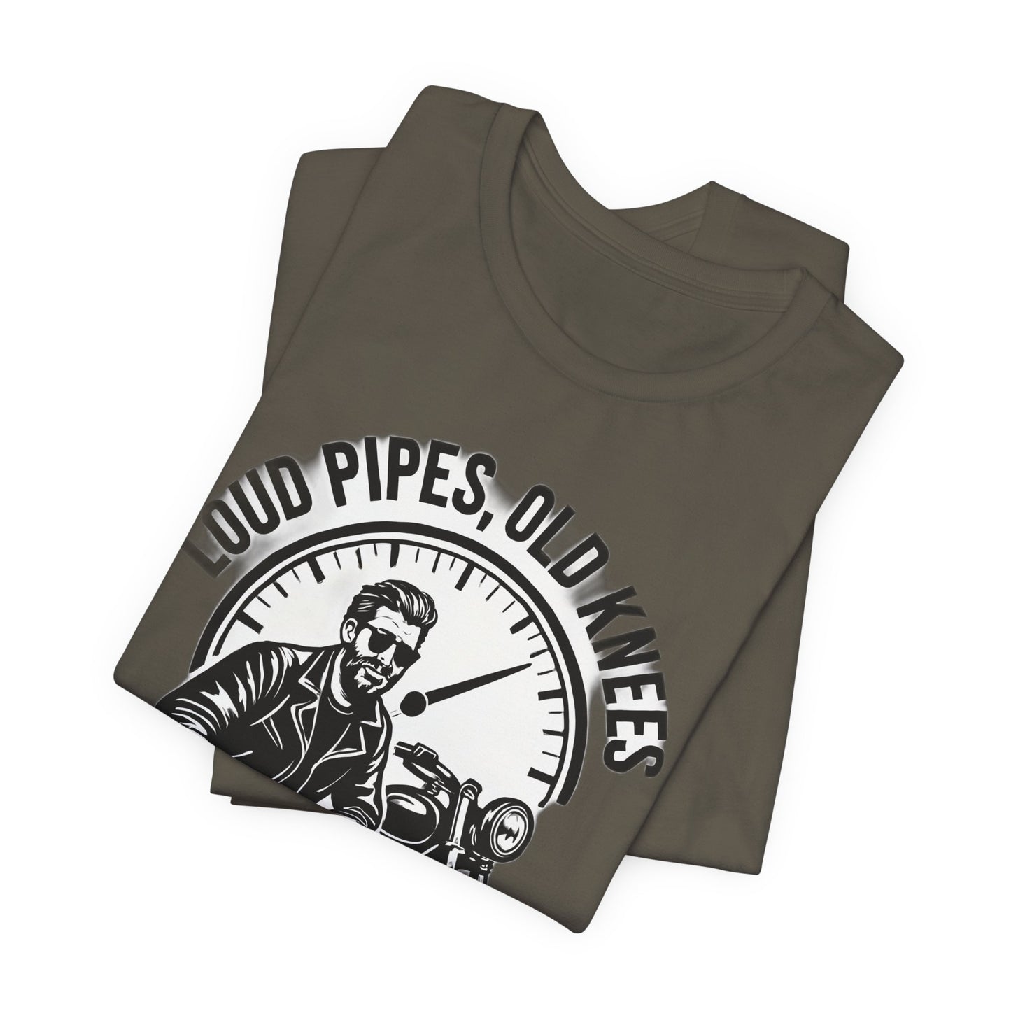 Loud Pipes No Apologies Biker Tee, This funny biker shirt encapsulates the essence of true biker fashion with its bold design and vintage motorbike vibe.