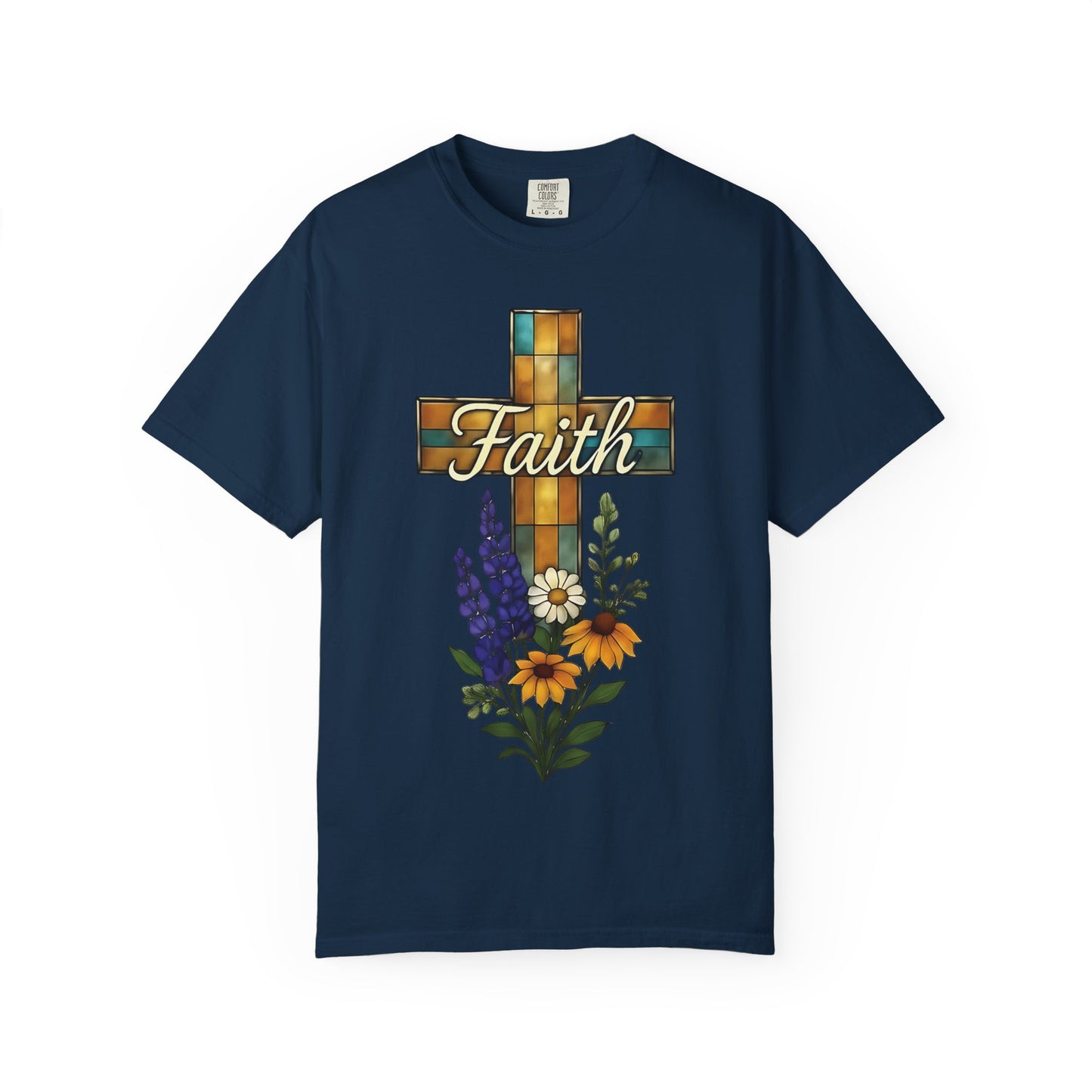 Christianity Faith Cross Comfort Colors T-shirt, Christianity gift or elevating your own collection of Christian merch, this shirt is a testament to the belief that God is good.