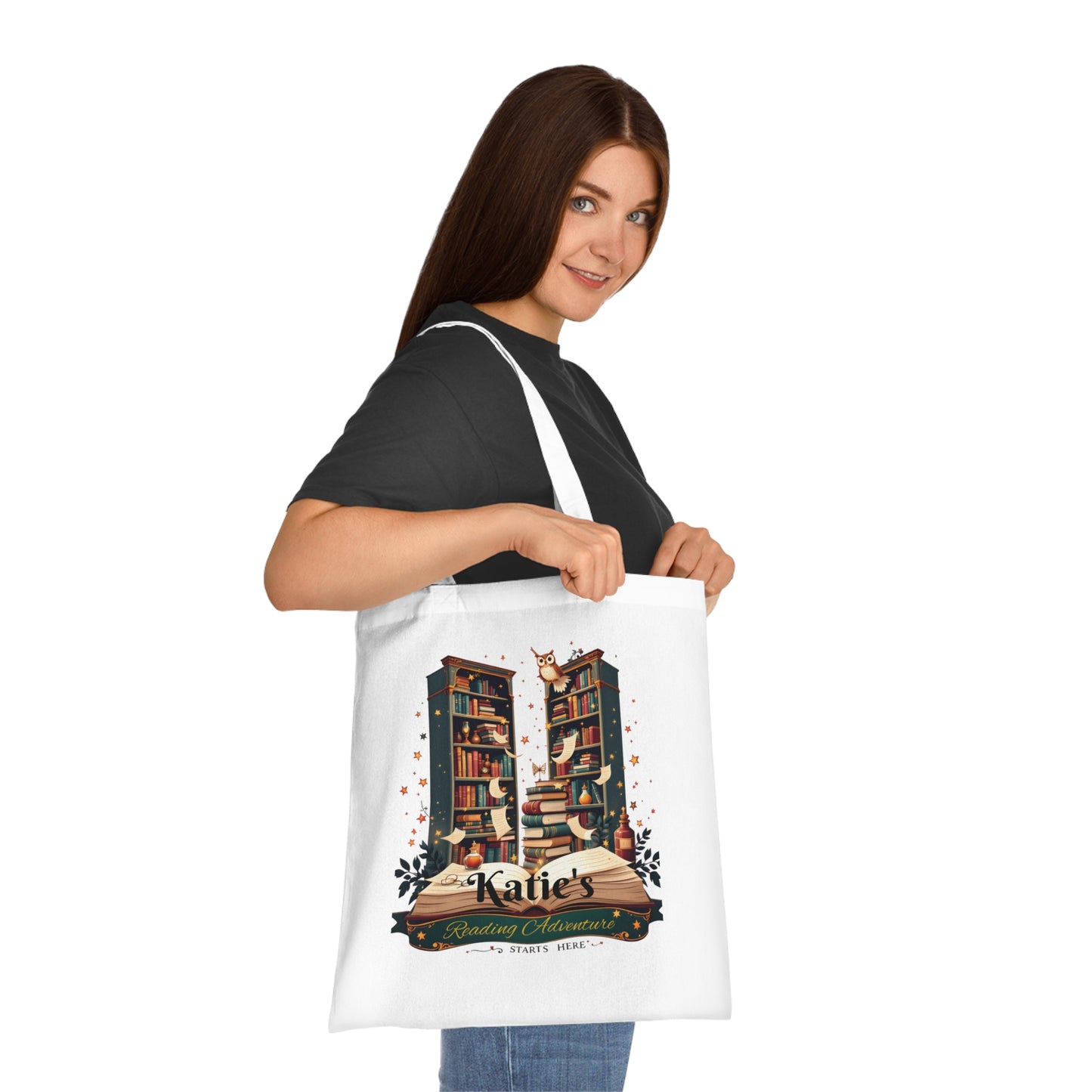 Personalised Book Lover Reusable Cotton Tote Bag, Bookish Tote, Librarian Tote Bag, Bibliophile Gift, Custom Book Bag,