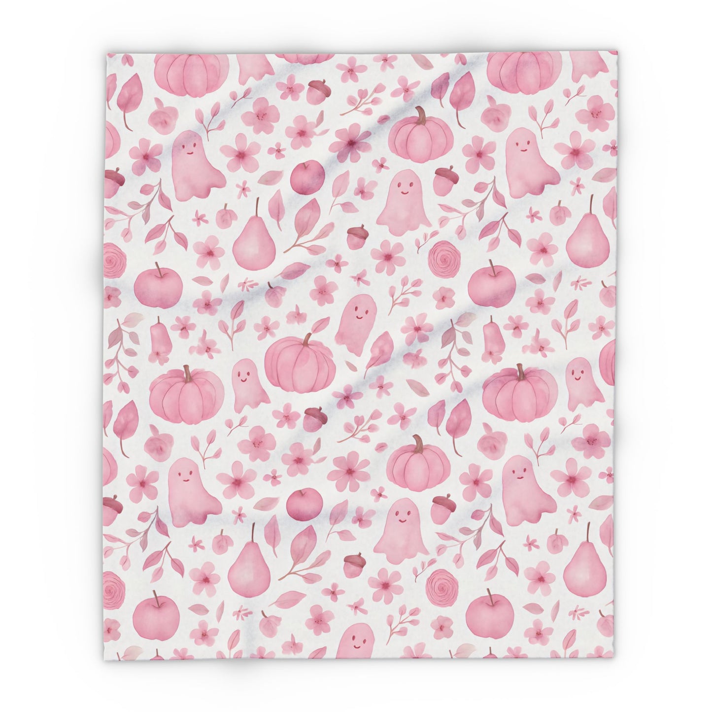 Pink Halloween Ghost Fleece Throw Blanket, this ghost blanket effortlessly transforms any space into a magical haven where autumn chills are met with warmth.