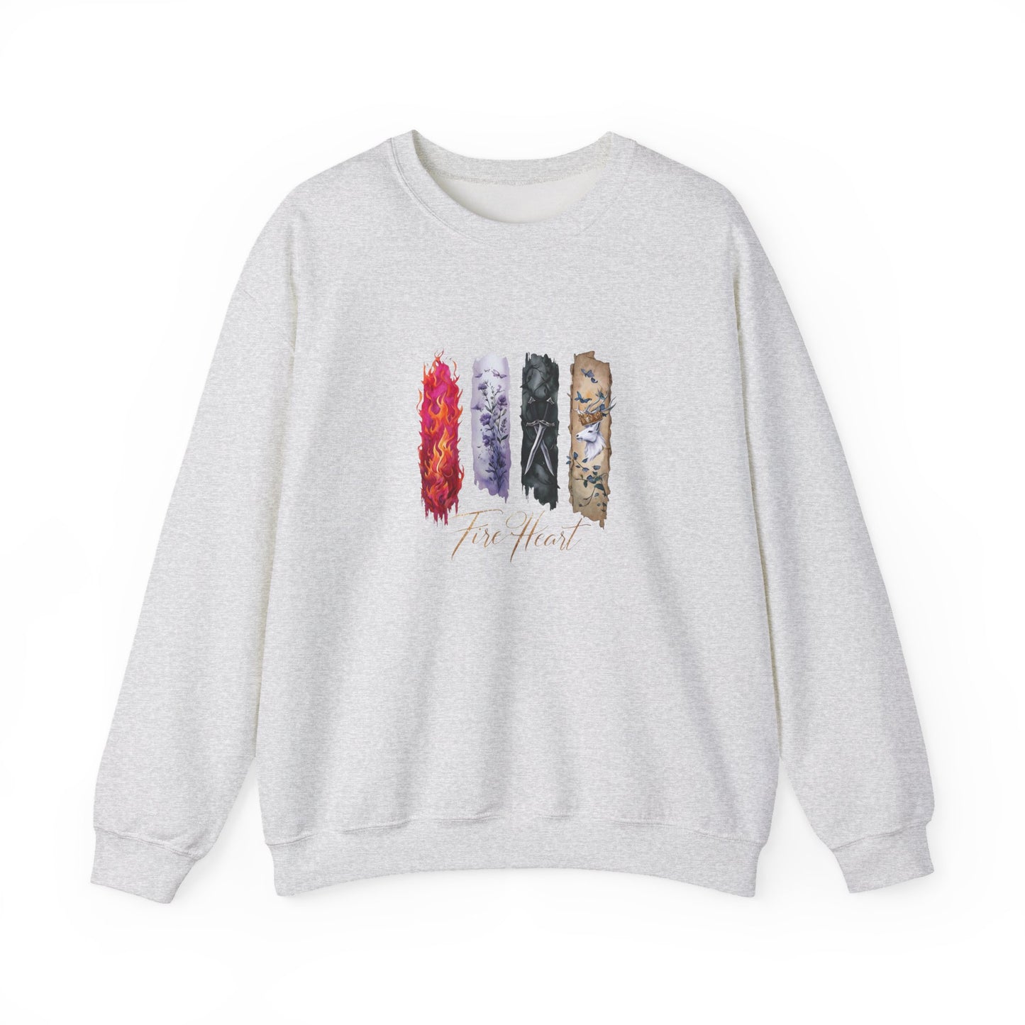 Fire Heart Sweatshirt, Heir of Fire, perfect for book lovers, especially fans of Sarah J. Maas and her character Aelin Ashryver Galathynius.