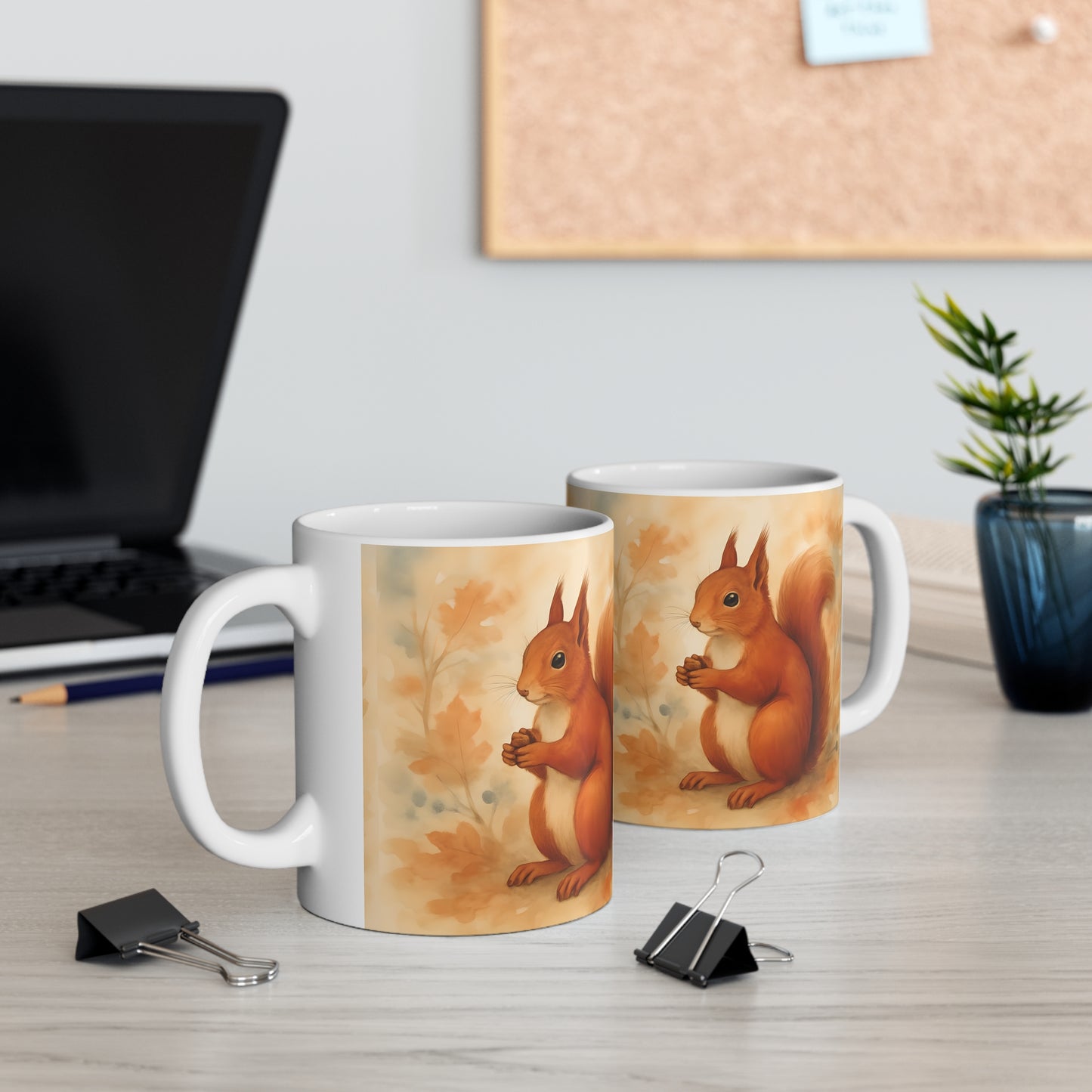 Red Squirrel Woodland Creatures Mug, Woodland Animal Mug, Cute Animal Mug, This adorable squirrel mug captures the essence of autumn, making every sip feel like a walk through a woodland wonderland.