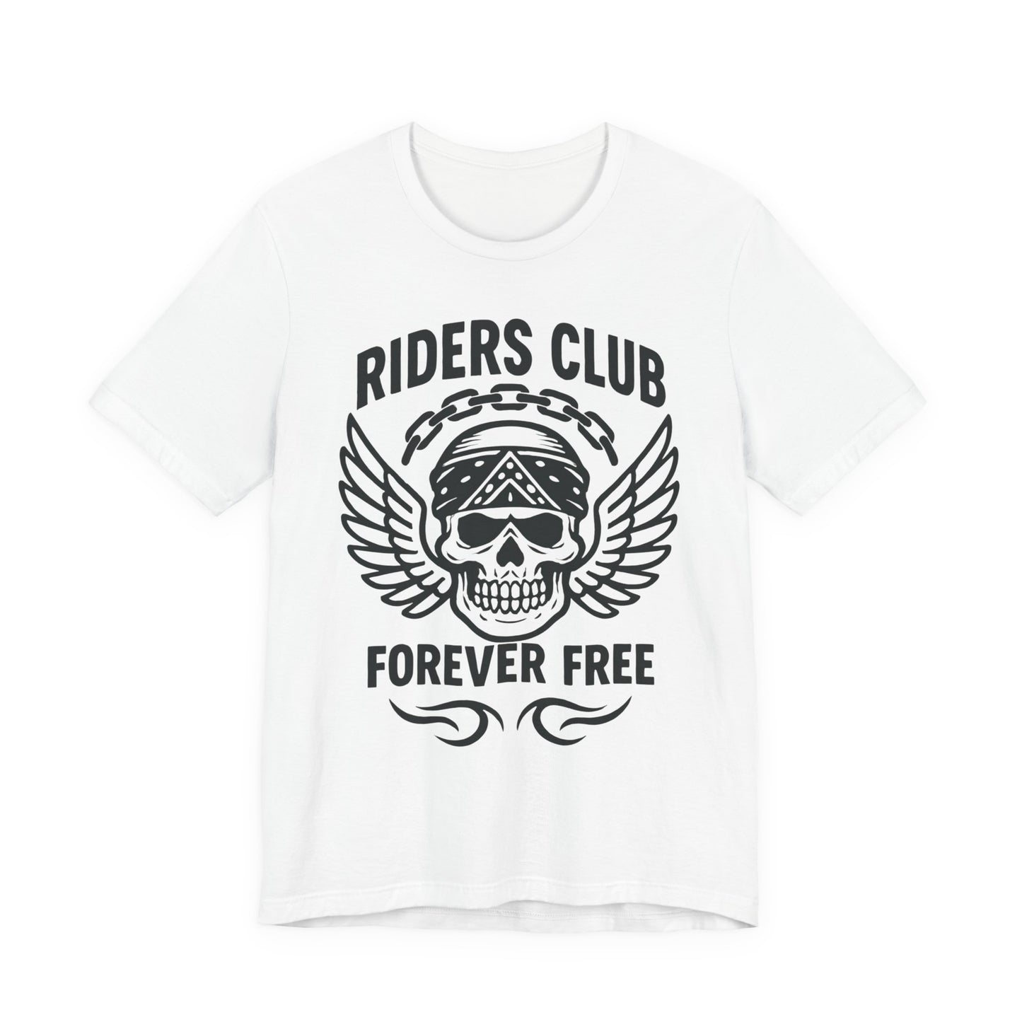 Forever Free Skull Biker Shirt, a declaration of independence for every motorcycle rider. Boasting a striking skull graphic, this motorcycle shirt embodies the fierce spirit of the open road.