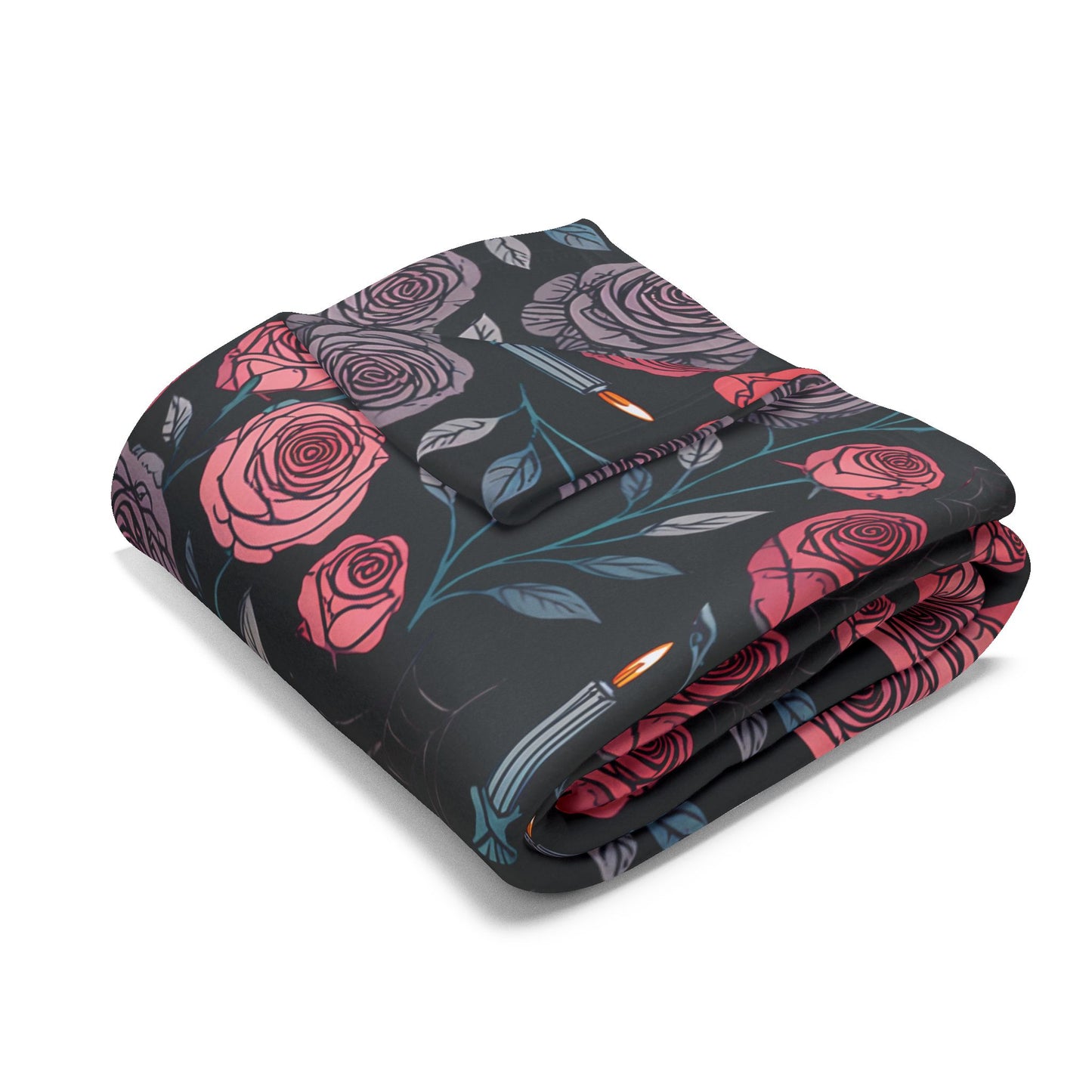 Gothic Pink Halloween Rose Blanket, Perfect as a Spooky Gift, it brings a whisper of elegance to your Halloween Decor.