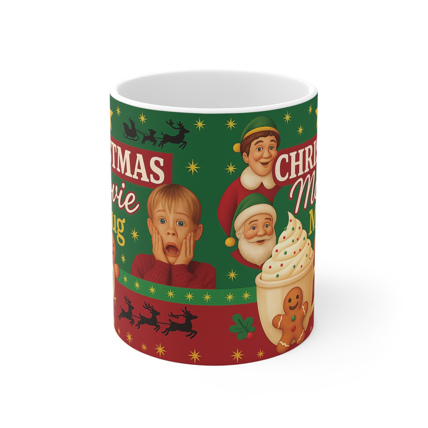 Christmas Movie Mug,Celebrate the joyful season with a mug that radiates warmth, cheer, and holiday magic.