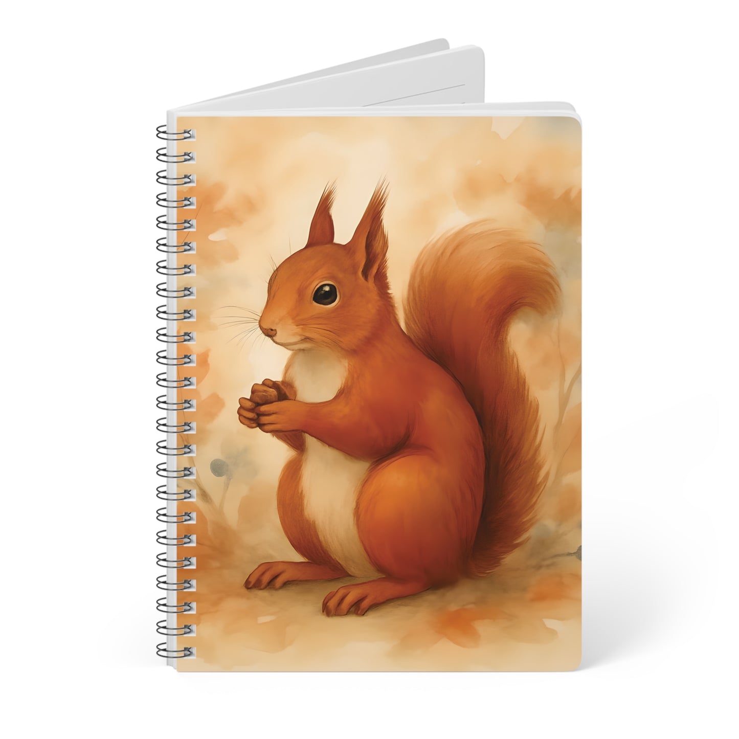 Squirrel Art Nature Notebook, this cute spiral notebook is perfect for squirrel lovers and dreamers alike.