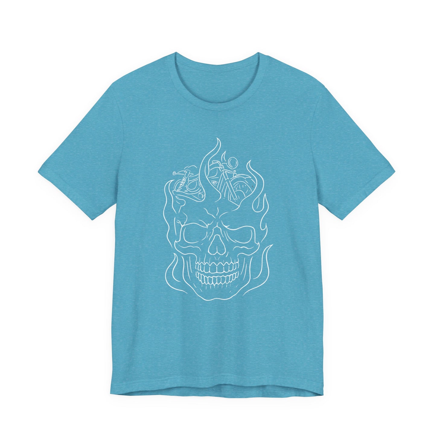 Skull Graphic Flame Tee, Motorcycle T Shirt, Biker Tshirt, Biker Skull Design, Motorbike Apparel, Motorcycle,Biker Skull, Motorbike Skull.