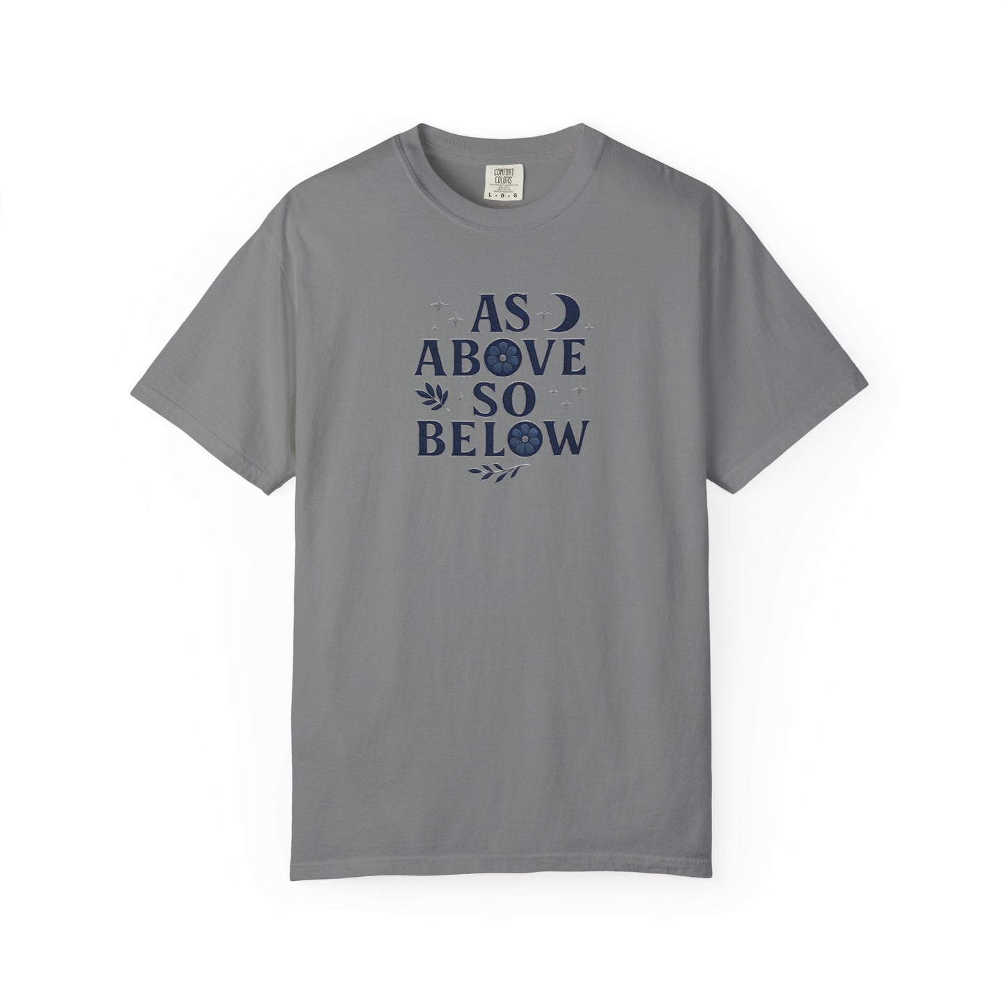 As Above So Below T-shirt, a harmonious blend of mystical charm and celestial vibes. Crafted for those who appreciate pagan clothing and witchy aesthetics.