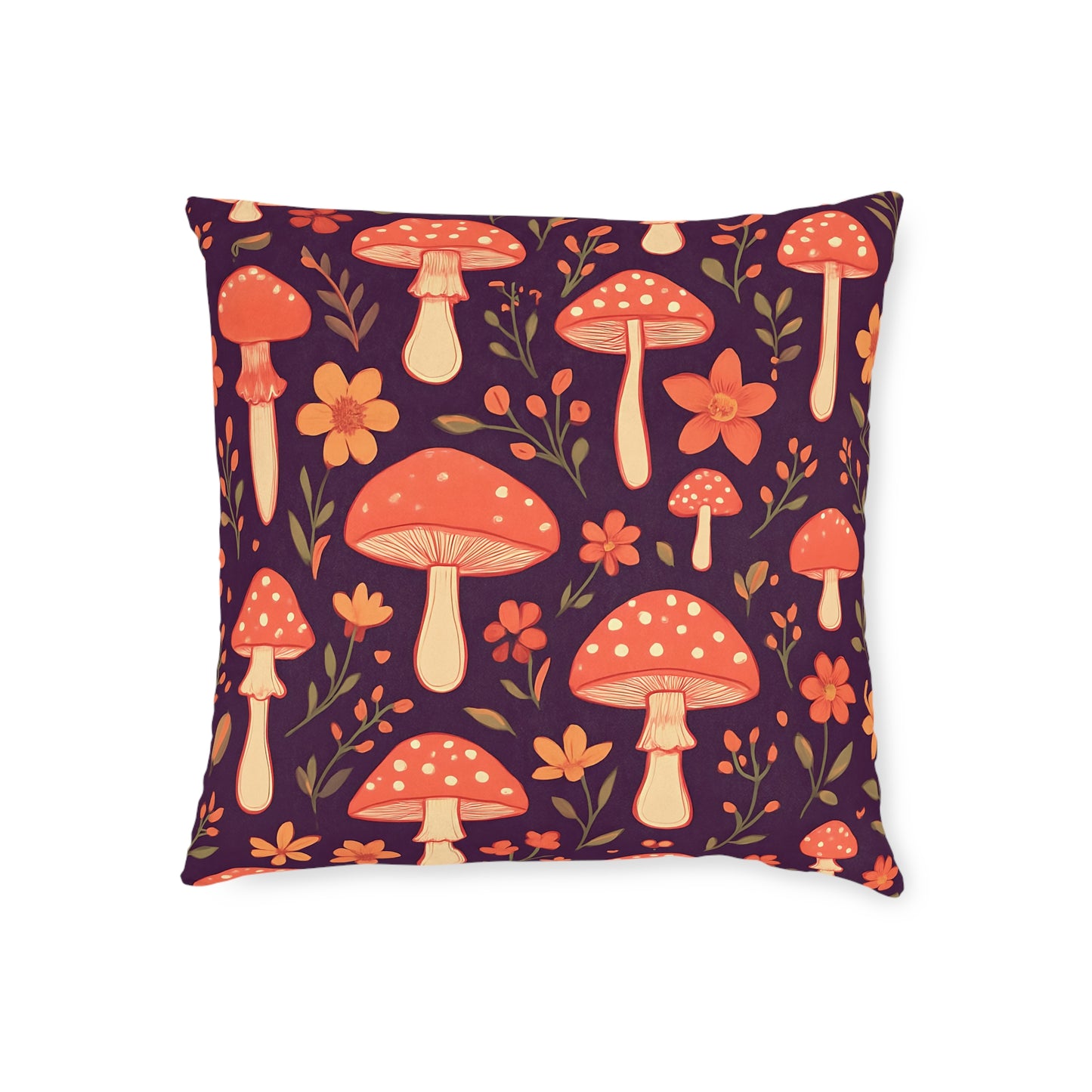 Mushroom Pillow, Perfect as a throw pillow cushion, it transforms any space with its soft plum hue and charming shroom motif, inviting warmth and comfort into your home.