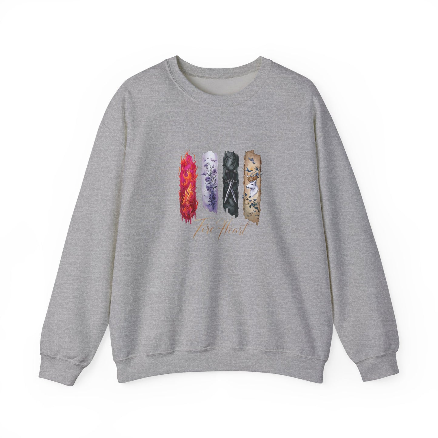 Fire Heart Sweatshirt, Heir of Fire, perfect for book lovers, especially fans of Sarah J. Maas and her character Aelin Ashryver Galathynius.