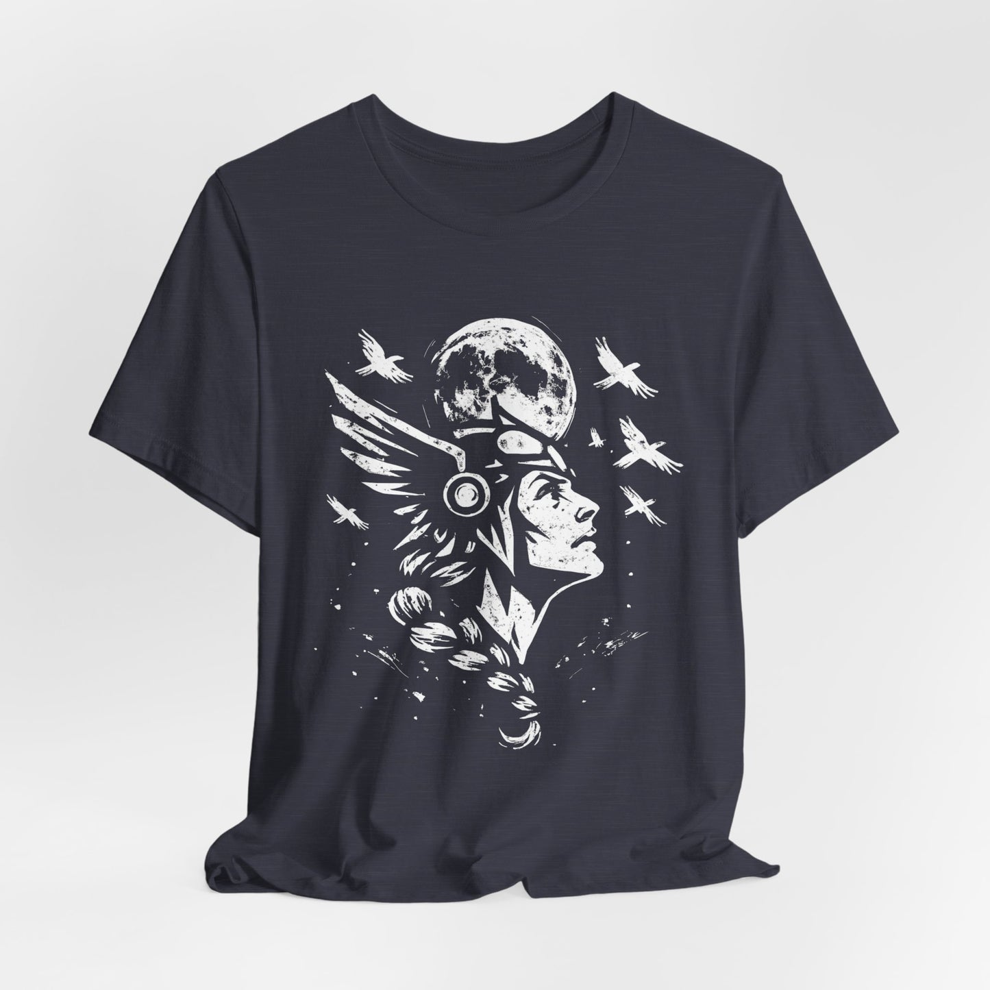 Valkyrie Norse Pagan T-Shirt, is a tribute to the powerful legends of old. Embrace the spirit of the Valkyrie with this striking design that merges the mystique of norse mythology with the rugged appeal of viking apparel.