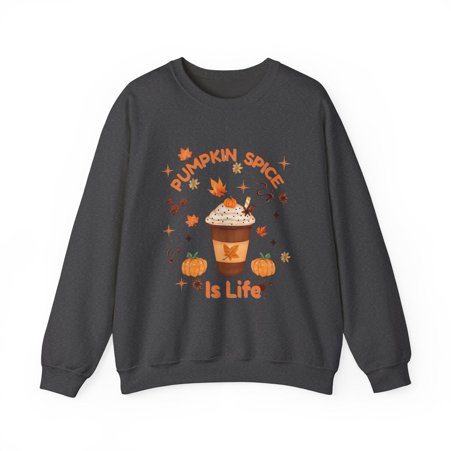 Pumpkin Spice is Life Sweatshirt, This autumn jumper is designed to wrap you in the warmth and comfort that the pumpkin spice season brings.