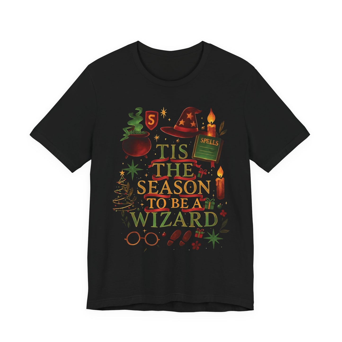 Festive Tis the Season to Be a Wizard Potter Fan Shirt, Perfectly crafted for true potter heads, this tee brings the enchanting aura of Hogwarts into your wardrobe.