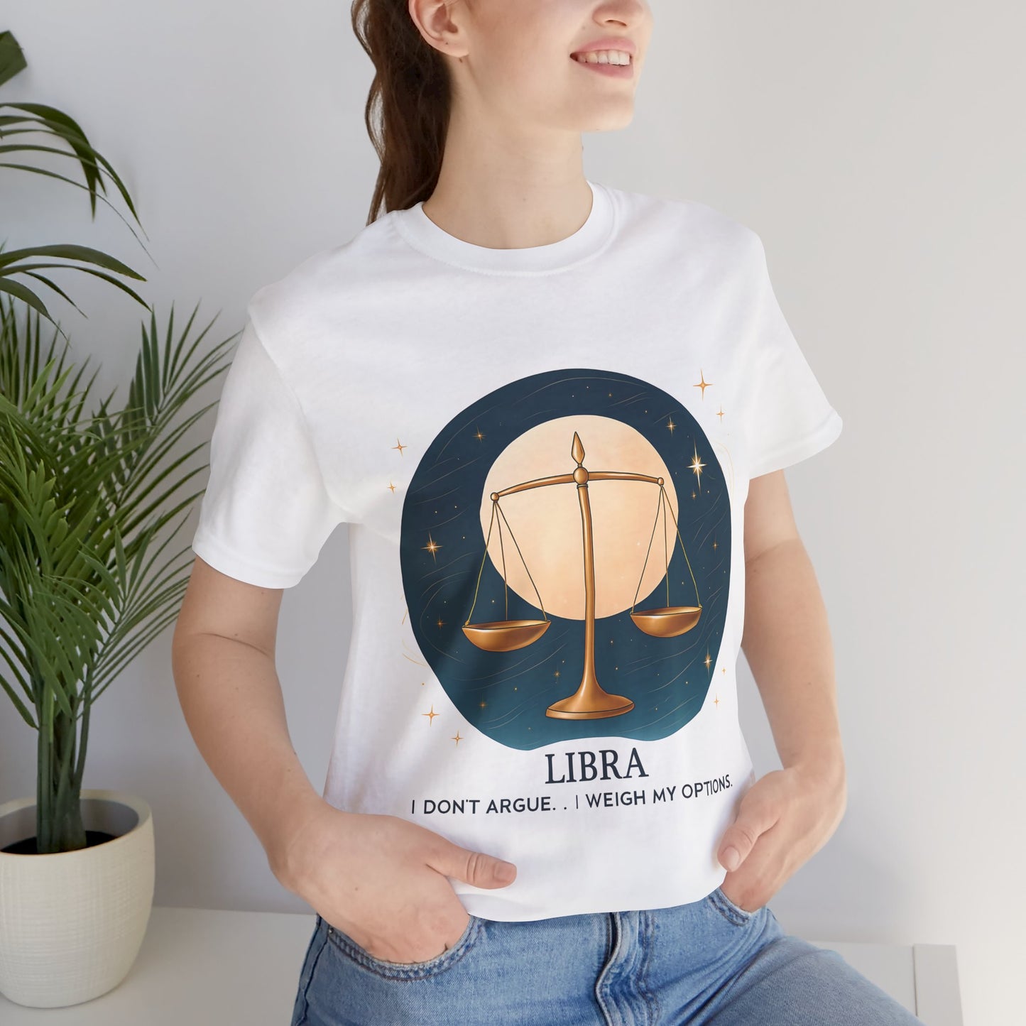 Libra Astrology T-shirt, Whether you're searching for a Libra birthday gift or simply want to celebrate your own Libra zodiac charm, this zodiac t-shirt embraces the balance and beauty of your star sign.