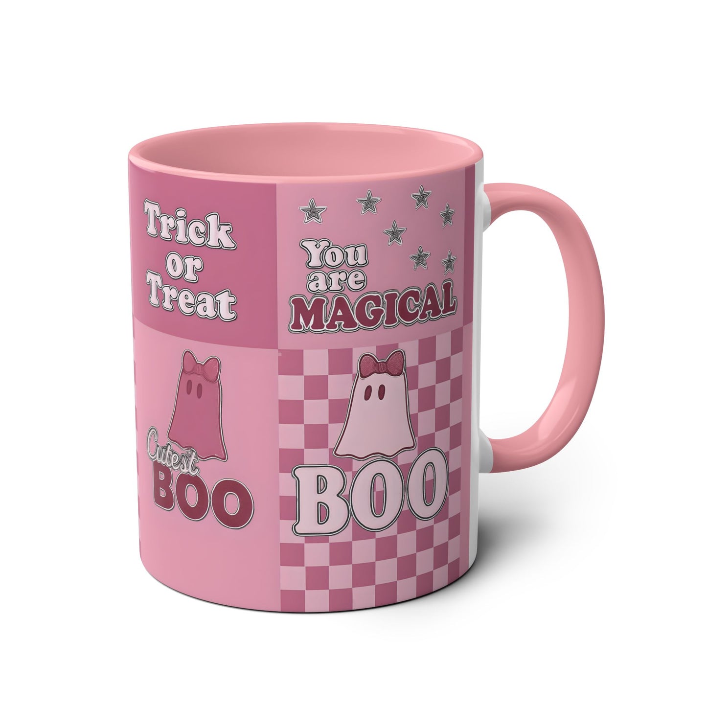 Pink Ghosty Boo Mug, this ghost mug is the embodiment of a cute Halloween mug, bringing the festive spirit to your morning brew.