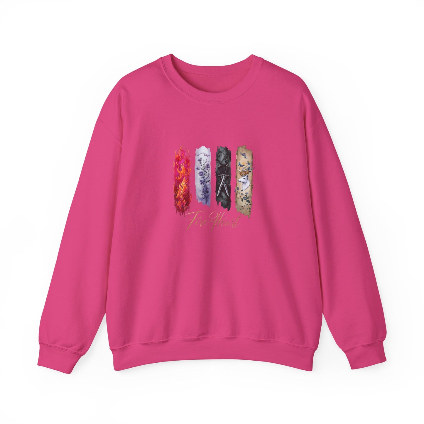 Fire Heart Sweatshirt, Heir of Fire, perfect for book lovers, especially fans of Sarah J. Maas and her character Aelin Ashryver Galathynius.