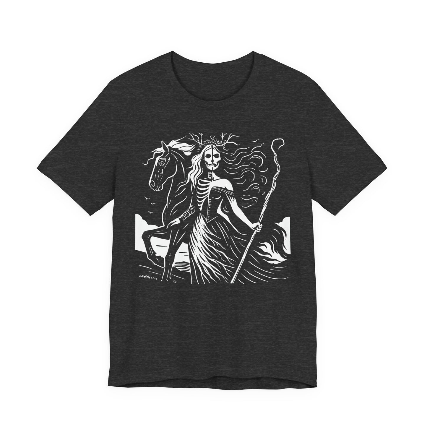 Pagan Goddess Hel Viking T-shirt, This piece of Viking apparel is more than just a shirt; it's a tribute to the enigmatic goddess of death.