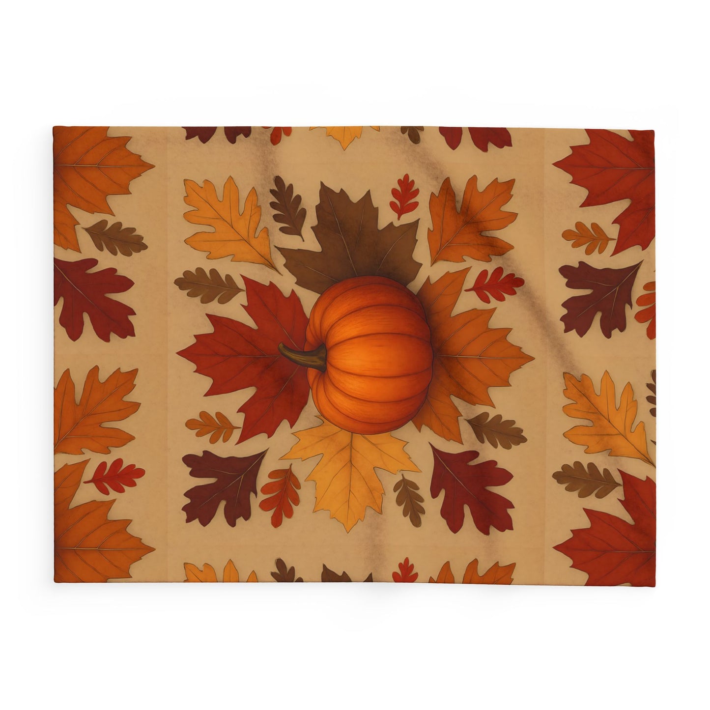 Autumn Leaves and Pumpkin Blanket, this comfy blanket is an autumn symphony for your senses. Perfect as a snuggle blanket for chilly nights or an elegant addition to your autumn decorations.