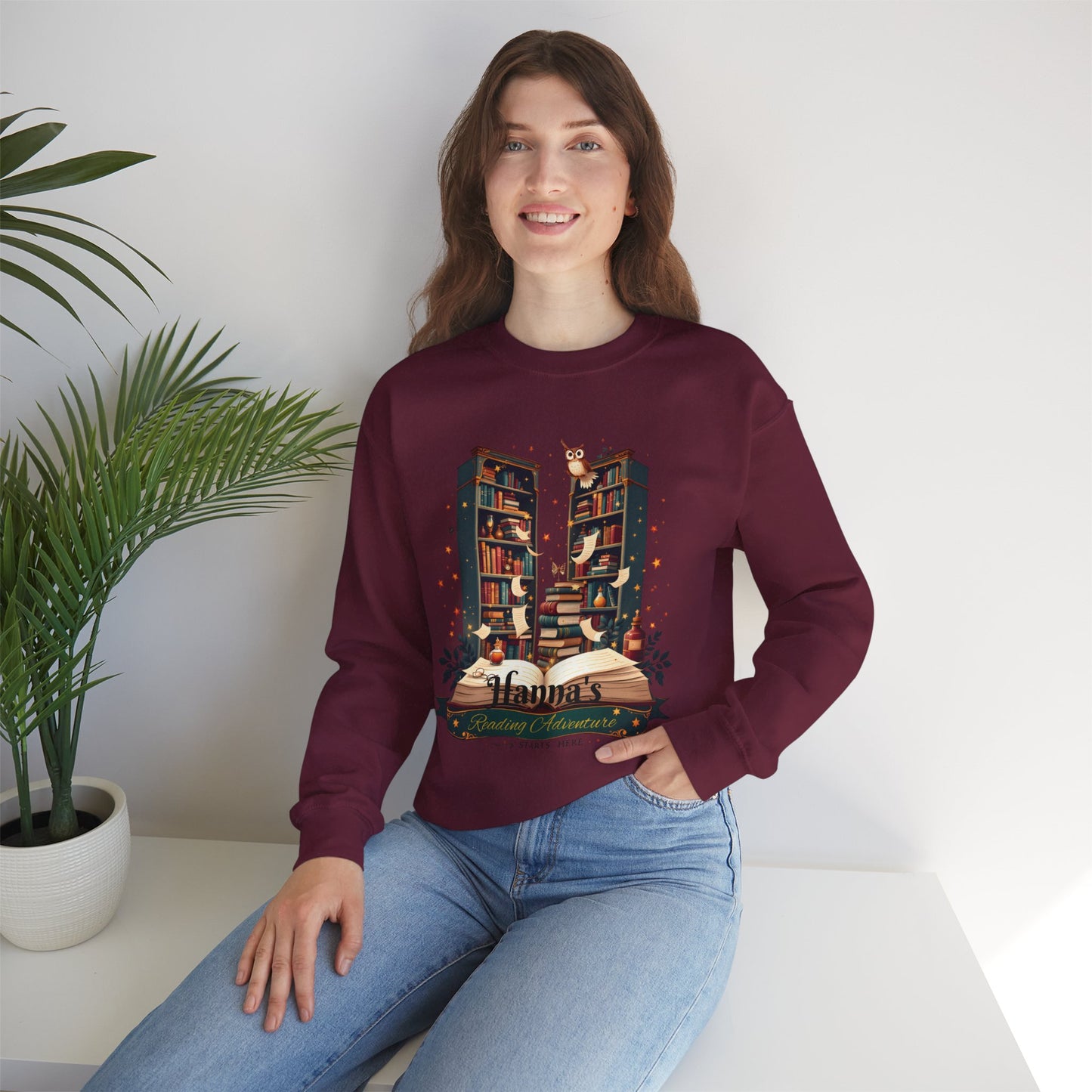Personalized Book Lover Sweatshirt,Custom Name Reading Adventure Gift, Cozy Bookish Sweater, Reading Nook Aesthetic Pullover,bookworm gifts
