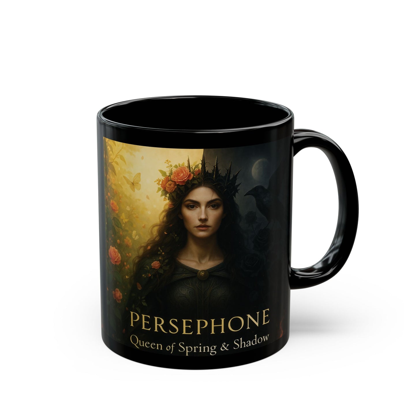Goddess Persephone Mug, perfect for those who cherish the stories of Greek gods, adding a magical touch to your morning ritual. Let this witchy mug be your daily reminder of Persephone’s elegance and strength.,witchy stuff,witch gift