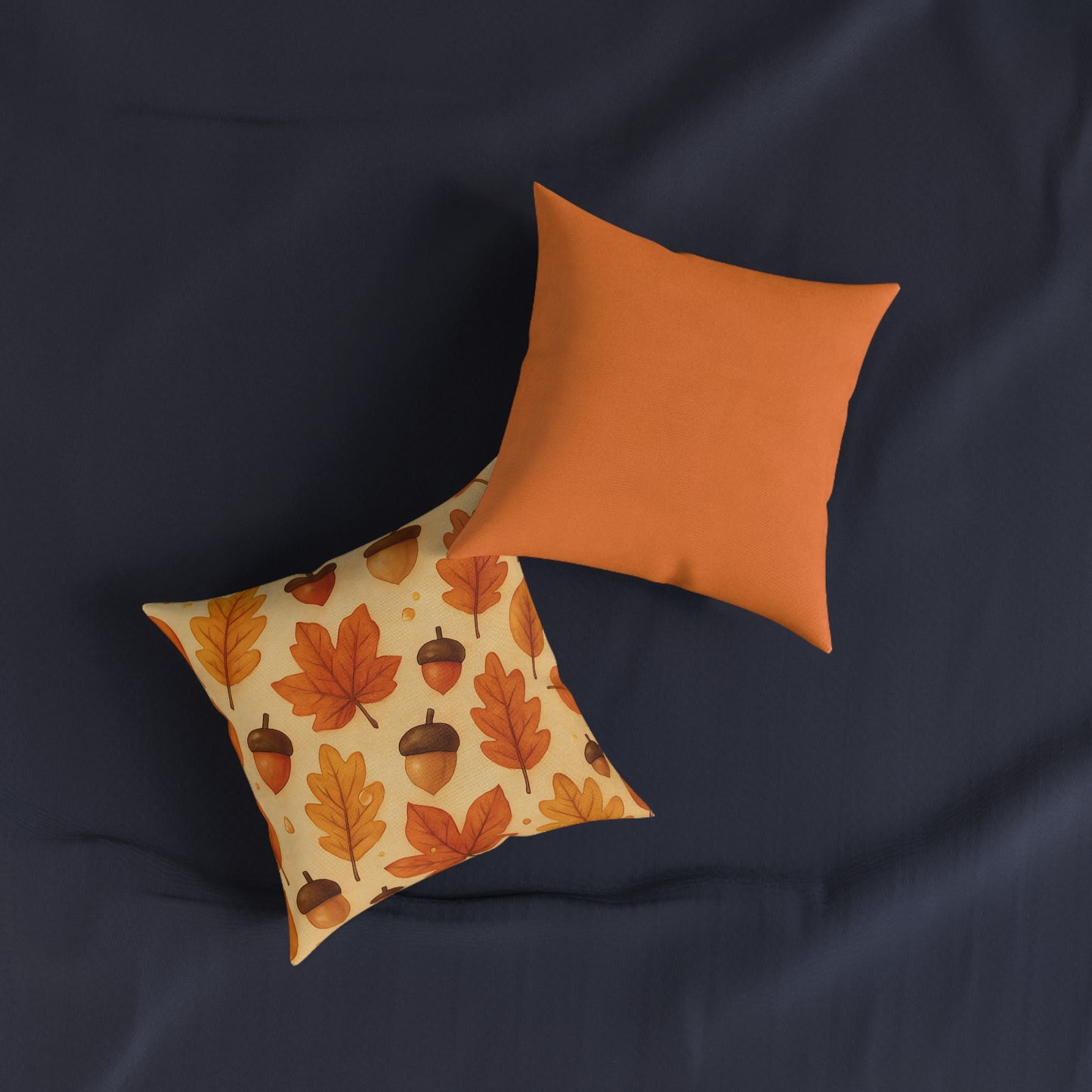 Autumnal Leaf Acorn Pillow, A tapestry of rich golden hues and crisp details, this autumn leaves pillow captures the essence of a forest carpeted with leaves, softening your space with its warm charm.