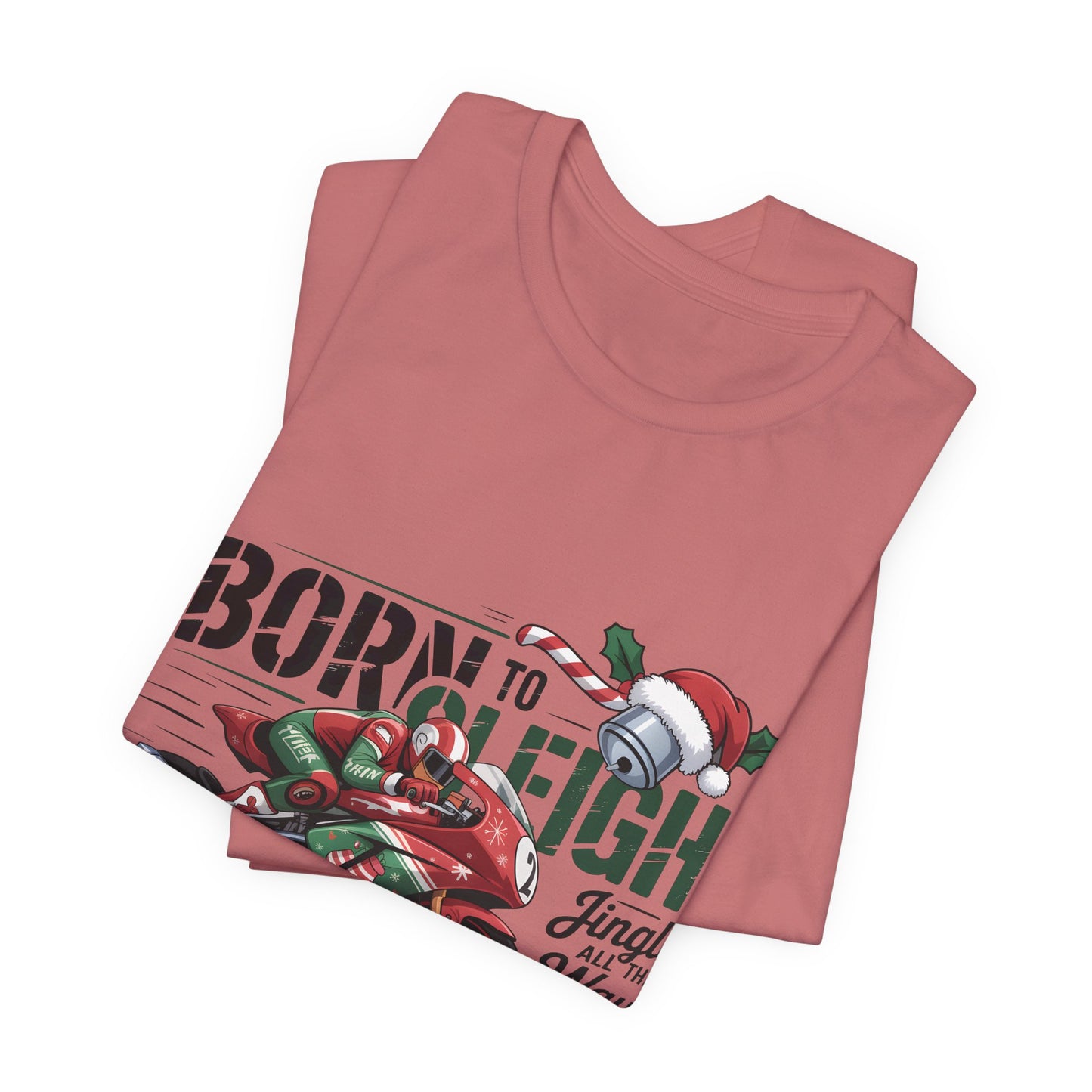 Jingle Bells Biker T-shirt, Motorcycle Shirt, this motorcycle shirt captures the spirit of the season and the open road. Perfect as a biker christmas gift.