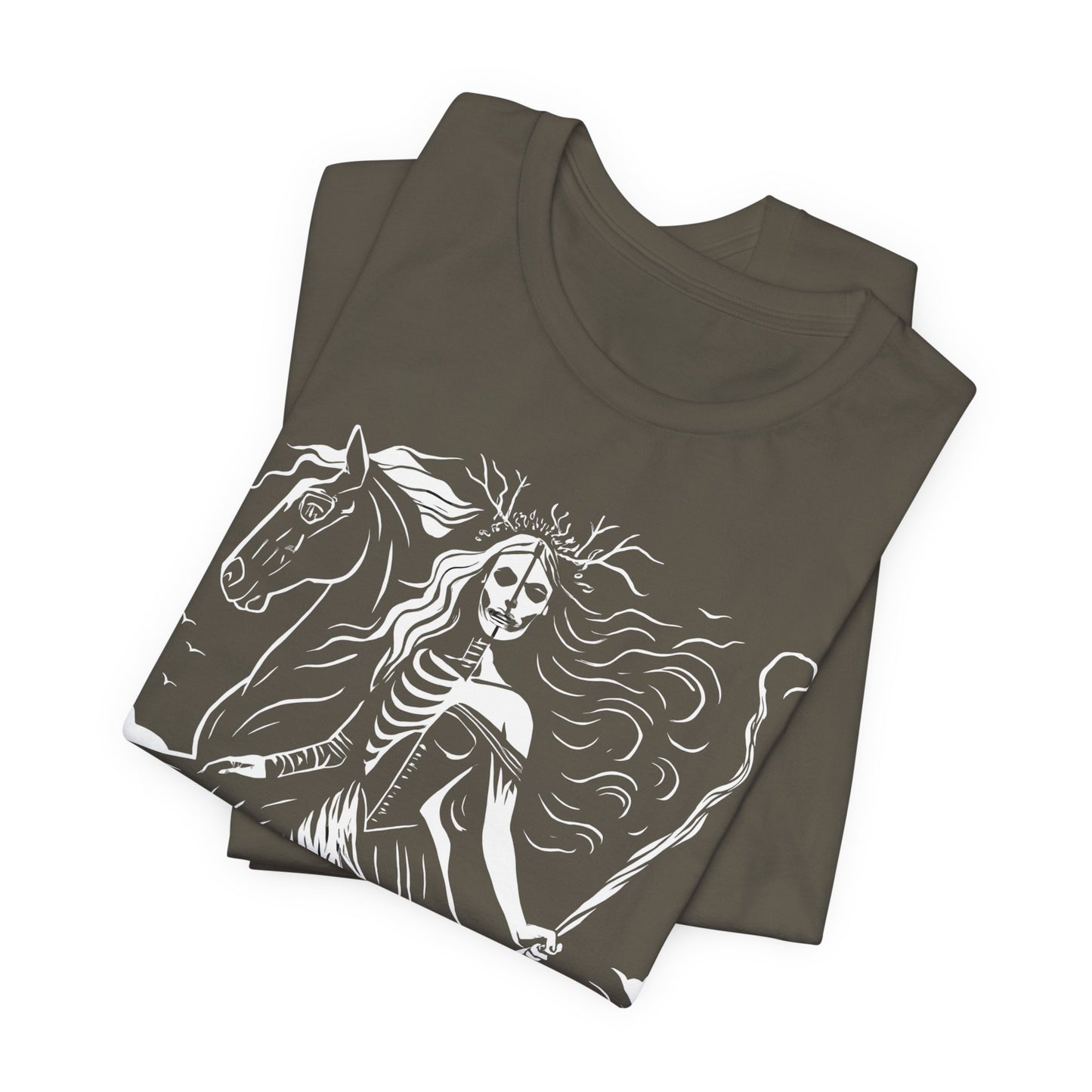 Pagan Goddess Hel Viking T-shirt, This piece of Viking apparel is more than just a shirt; it's a tribute to the enigmatic goddess of death.