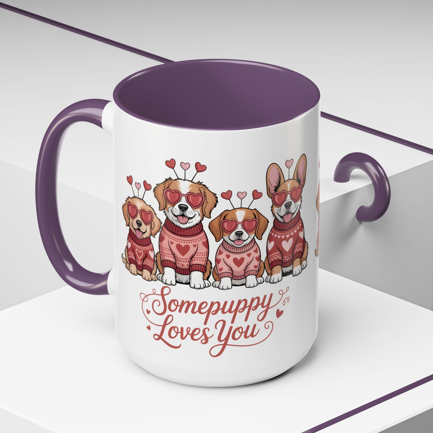 Valentine Dog Mug | Cute Puppy Coffee Cup | Dog Lover Gift | Valentines Day Mug |