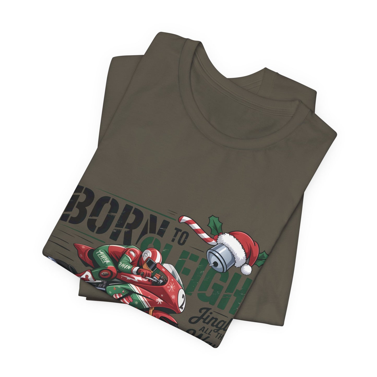 Jingle Bells Biker T-shirt, Motorcycle Shirt, this motorcycle shirt captures the spirit of the season and the open road. Perfect as a biker christmas gift.