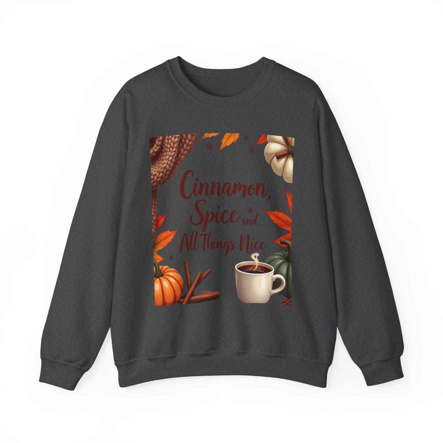 Cinnamon Spice and All Things Nice Sweatshirt, promises to keep you snug while adding a touch of seasonal charm to your wardrobe. Whether you’re sipping on a pumpkin latte or taking a leisurely stroll through fallen leaves,