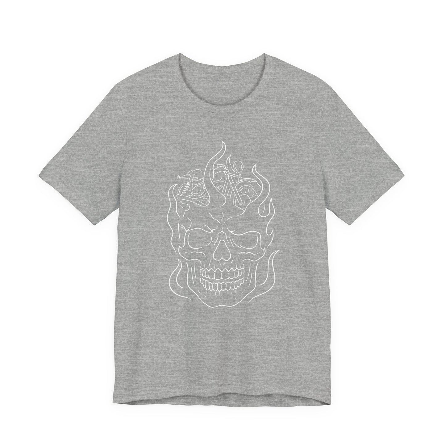 Skull Graphic Flame Tee, Motorcycle T Shirt, Biker Tshirt, Biker Skull Design, Motorbike Apparel, Motorcycle,Biker Skull, Motorbike Skull.