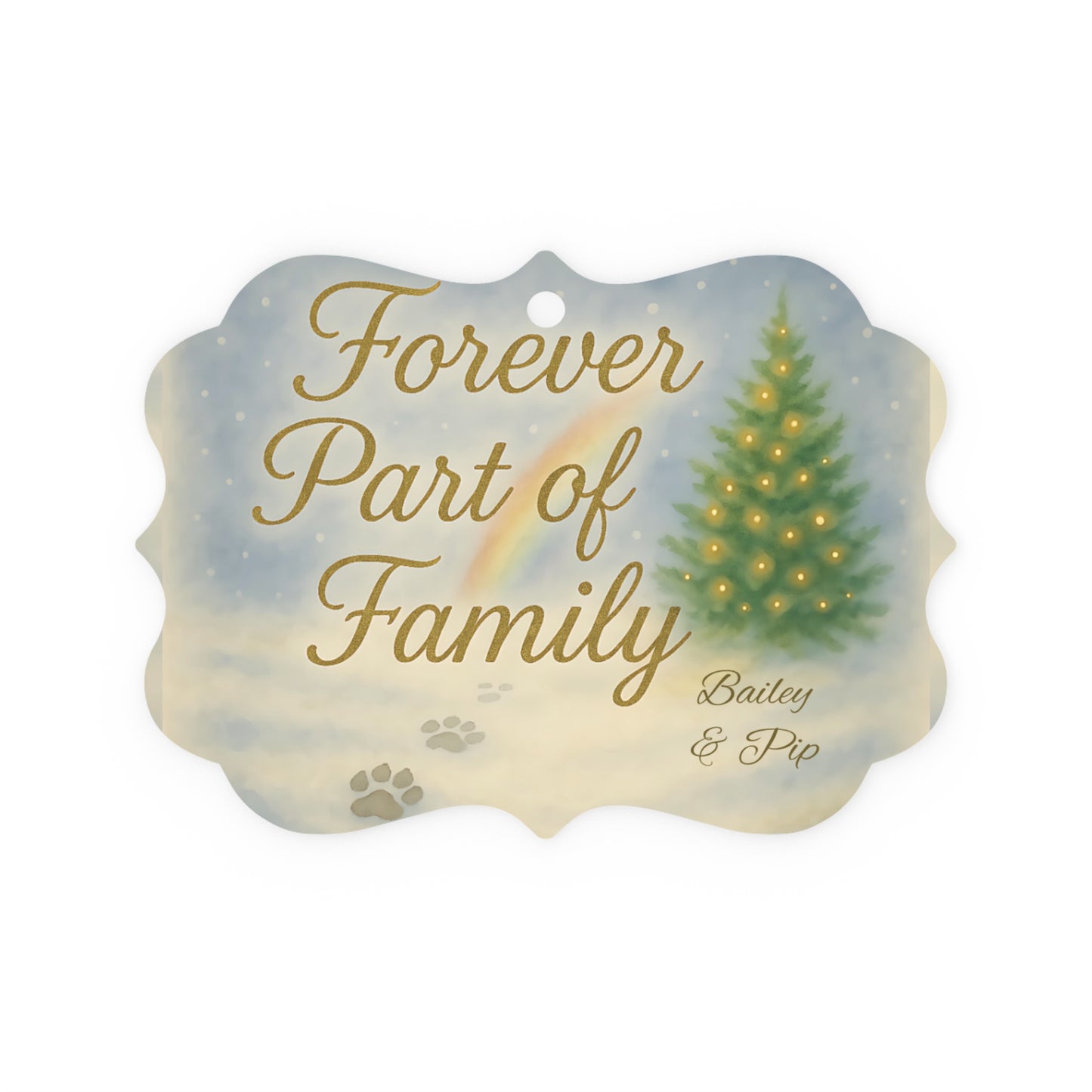 Rainbow Bridge Remembrance Ornament, serves as a beautiful pet memorial bauble for your remembrance tree