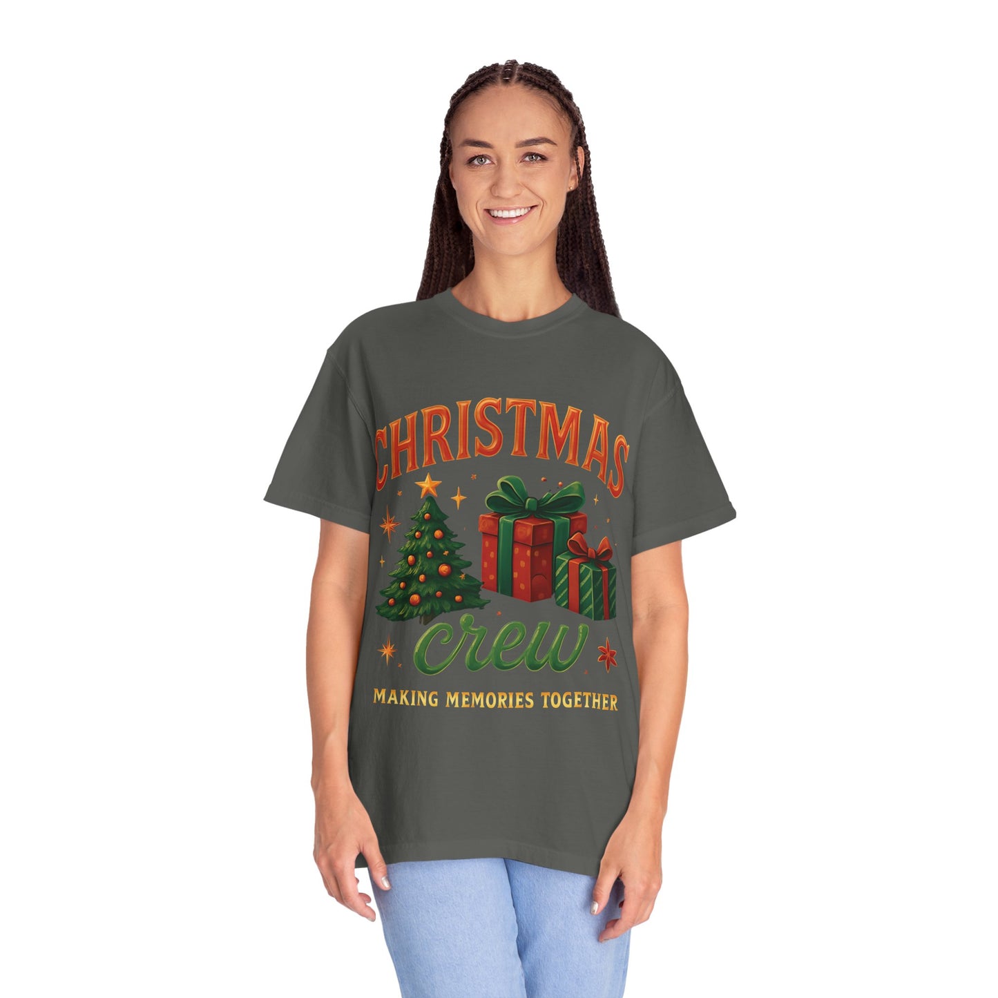 Comfort Colors Christmas Crew T-shirt, Step into the magic of Christmas 2025 with the Comfort Colours Christmas Crew Tee.