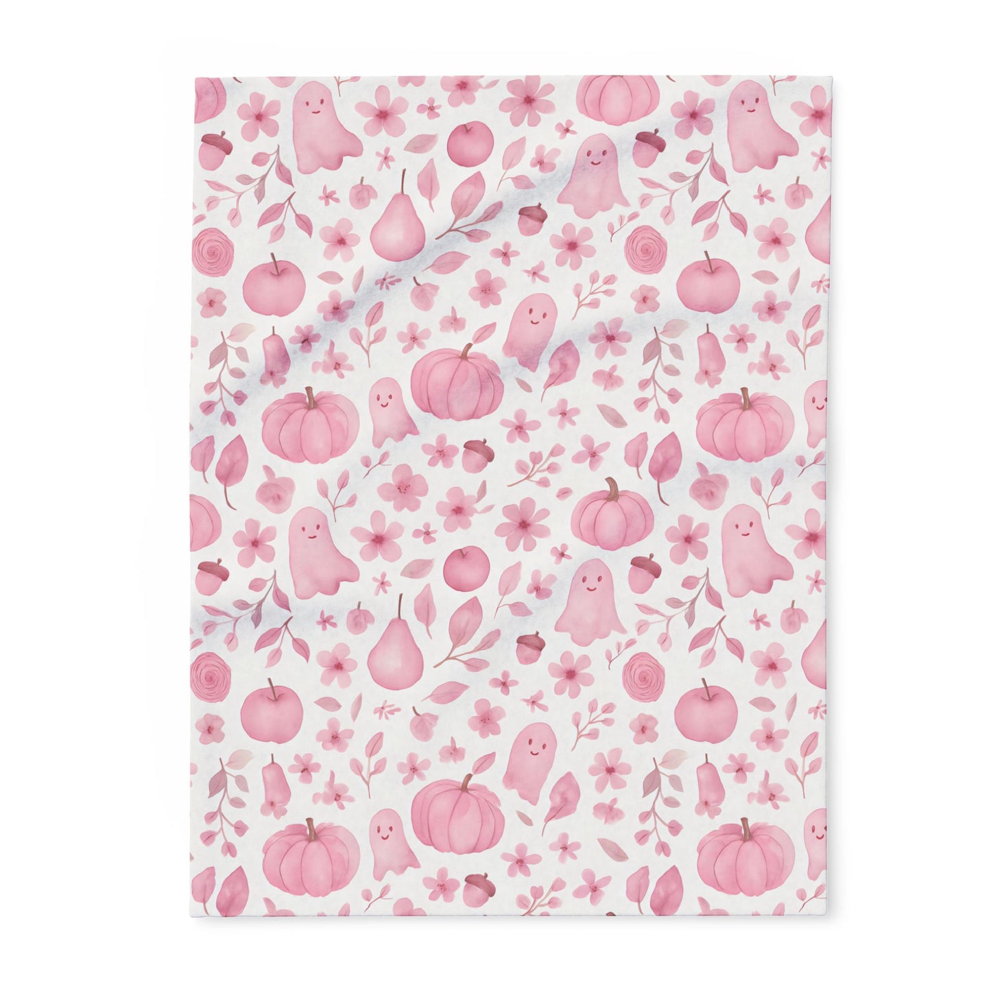 Pink Halloween Ghost Fleece Throw Blanket, this ghost blanket effortlessly transforms any space into a magical haven where autumn chills are met with warmth.