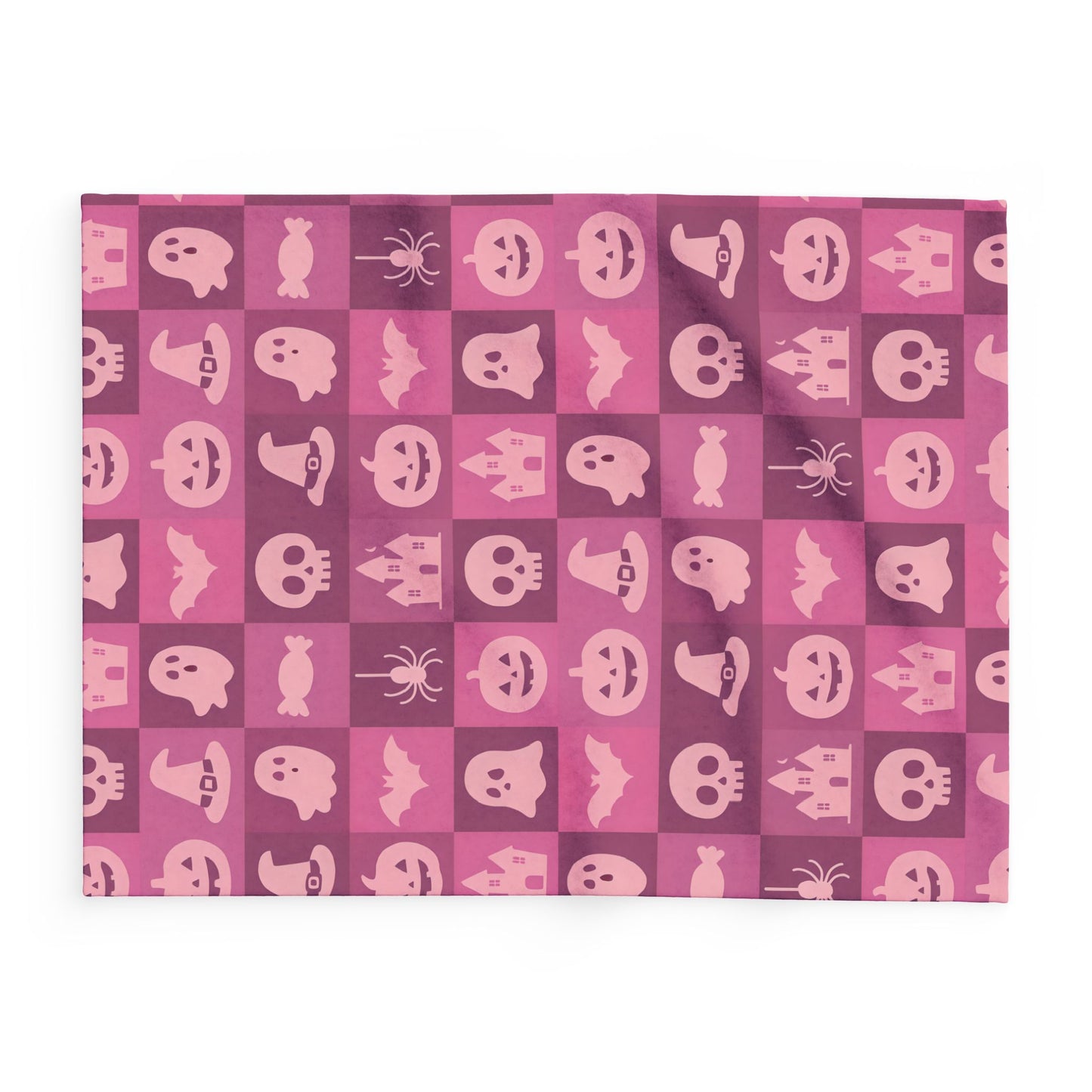 Spooky Pink Halloween Blanket, perfect for adding a unique twist to your seasonal decor. Drape this plush pink ghost blanket over your sofa to invite a cozy, festive warmth
