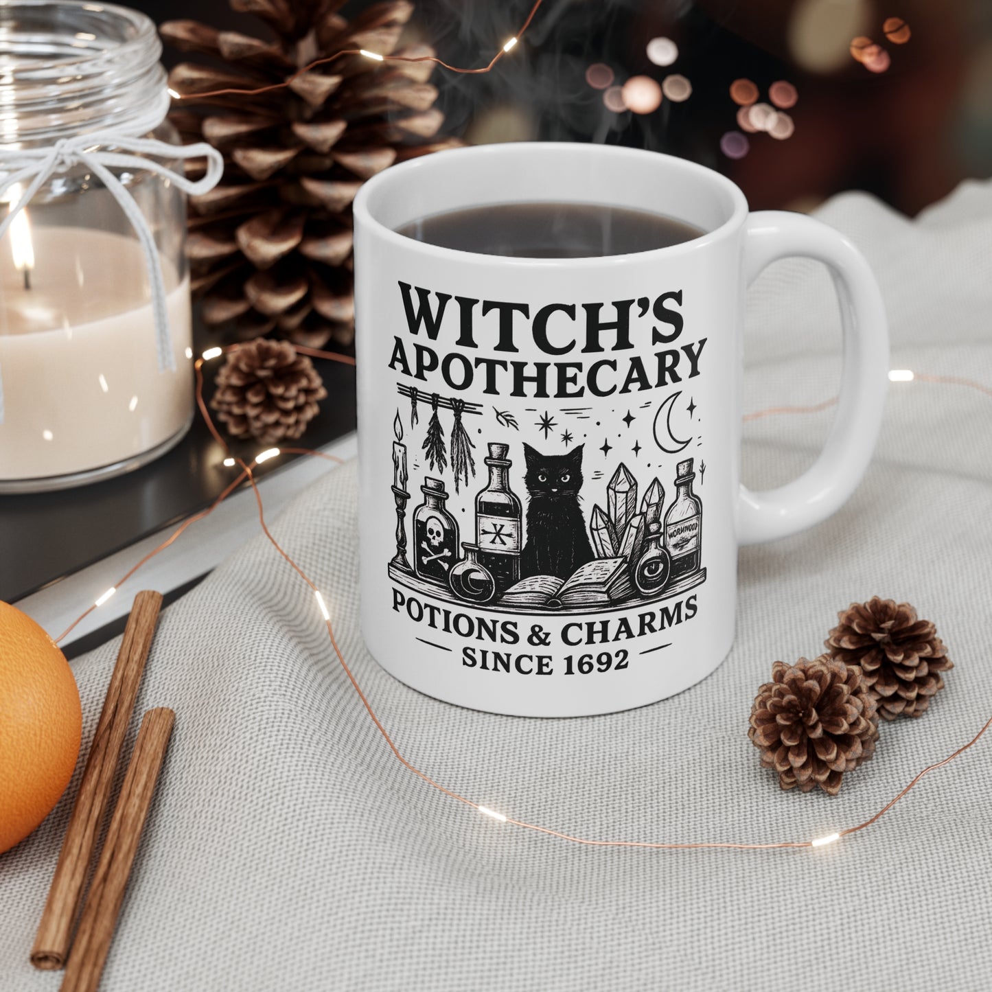 Witch's Apothecary Established 1692 Mug, a spellbinding addition to any witchy kitchen.