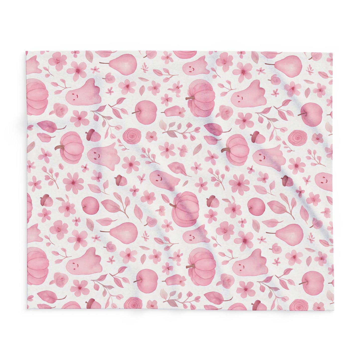 Pink Halloween Ghost Fleece Throw Blanket, this ghost blanket effortlessly transforms any space into a magical haven where autumn chills are met with warmth.