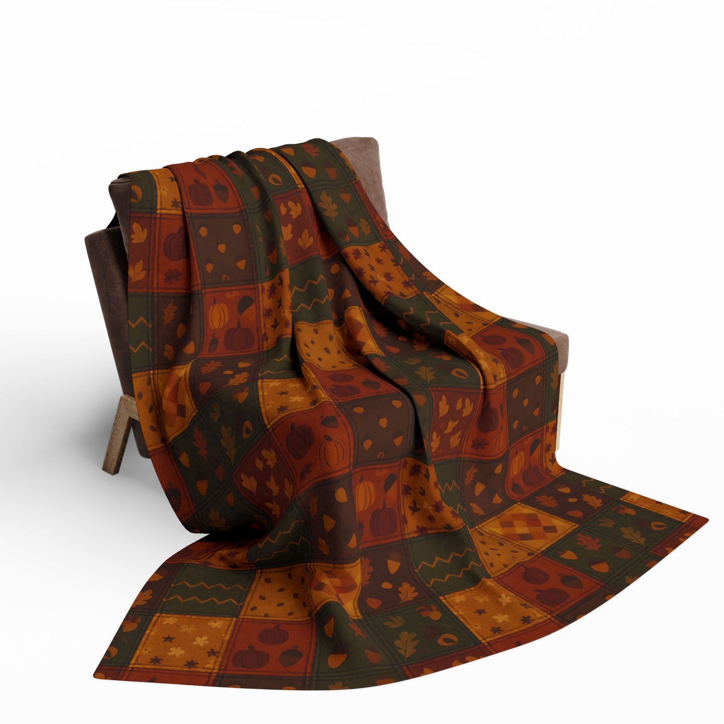 Cozy Autumnal Plaid Blanket, This thick blanket, with its rich blend of fall hues, adds a touch of sophistication to any autumnal home decor. Decor,