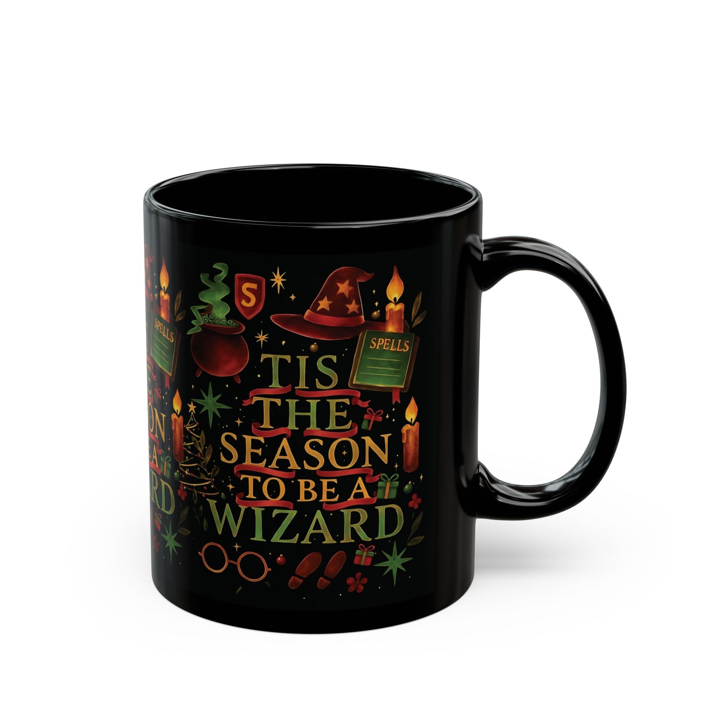 Festive Wizard Mug, Harry Potter Gift, Ideal for any Harry Potter fan, this delightful mug radiates a magical theme, capturing the essence of a Hogwarts Christmas.