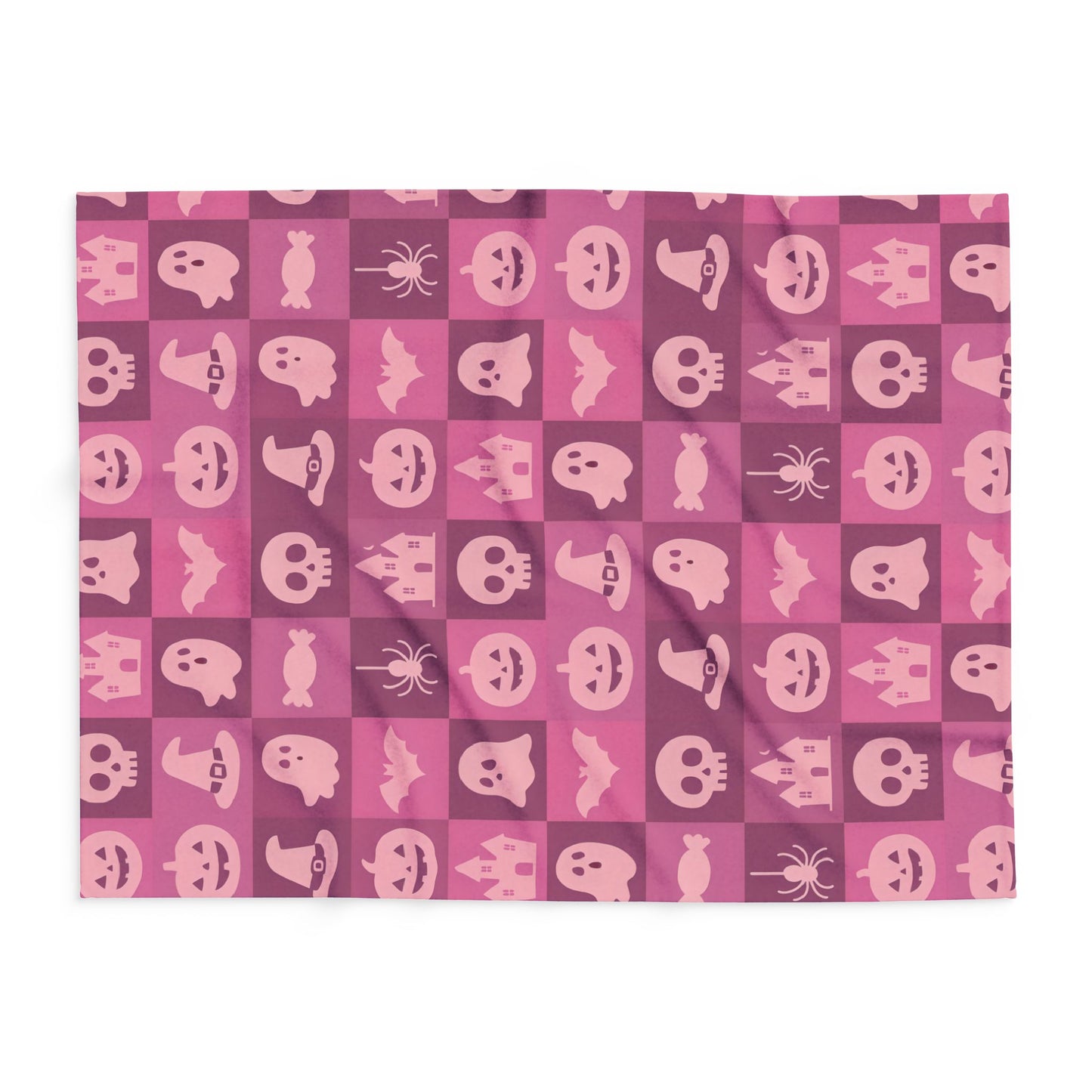 Spooky Pink Halloween Blanket, perfect for adding a unique twist to your seasonal decor. Drape this plush pink ghost blanket over your sofa to invite a cozy, festive warmth