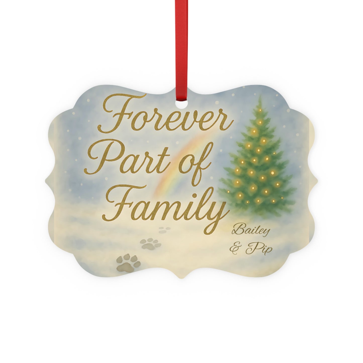 Rainbow Bridge Remembrance Ornament, serves as a beautiful pet memorial bauble for your remembrance tree