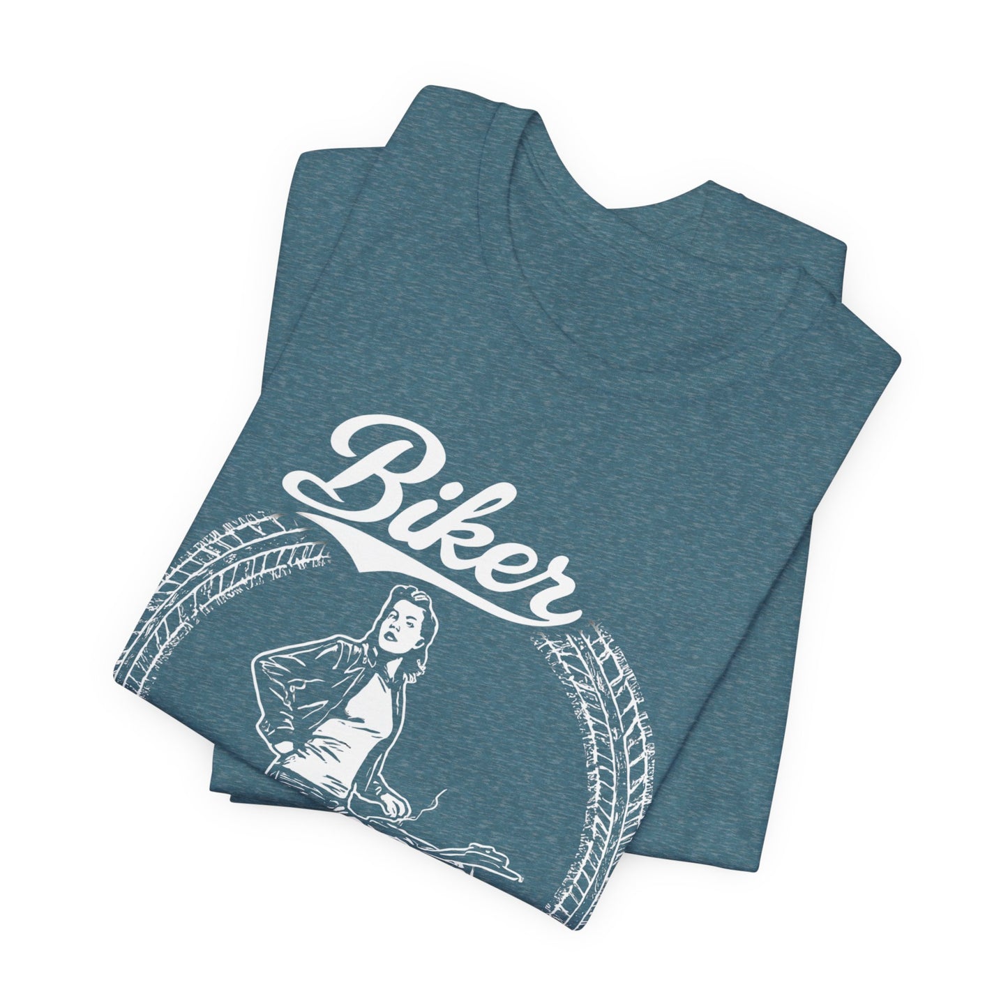 Biker Tshirt, Motorcycle Tee, This Motorcycle Tee is crafted with a striking Motorcycle Design, perfect for the empowered Female Biker.