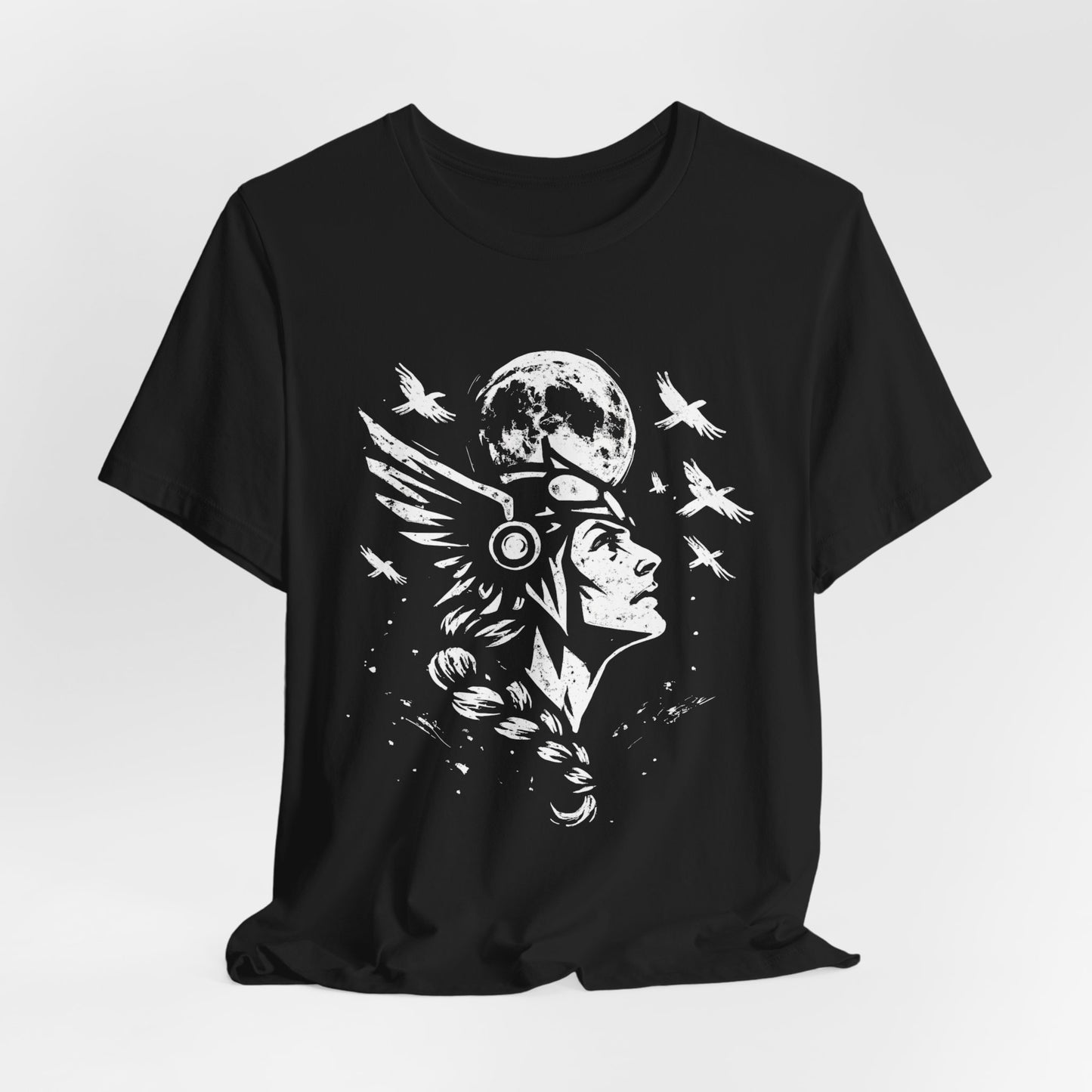 Valkyrie Norse Pagan T-Shirt, is a tribute to the powerful legends of old. Embrace the spirit of the Valkyrie with this striking design that merges the mystique of norse mythology with the rugged appeal of viking apparel.